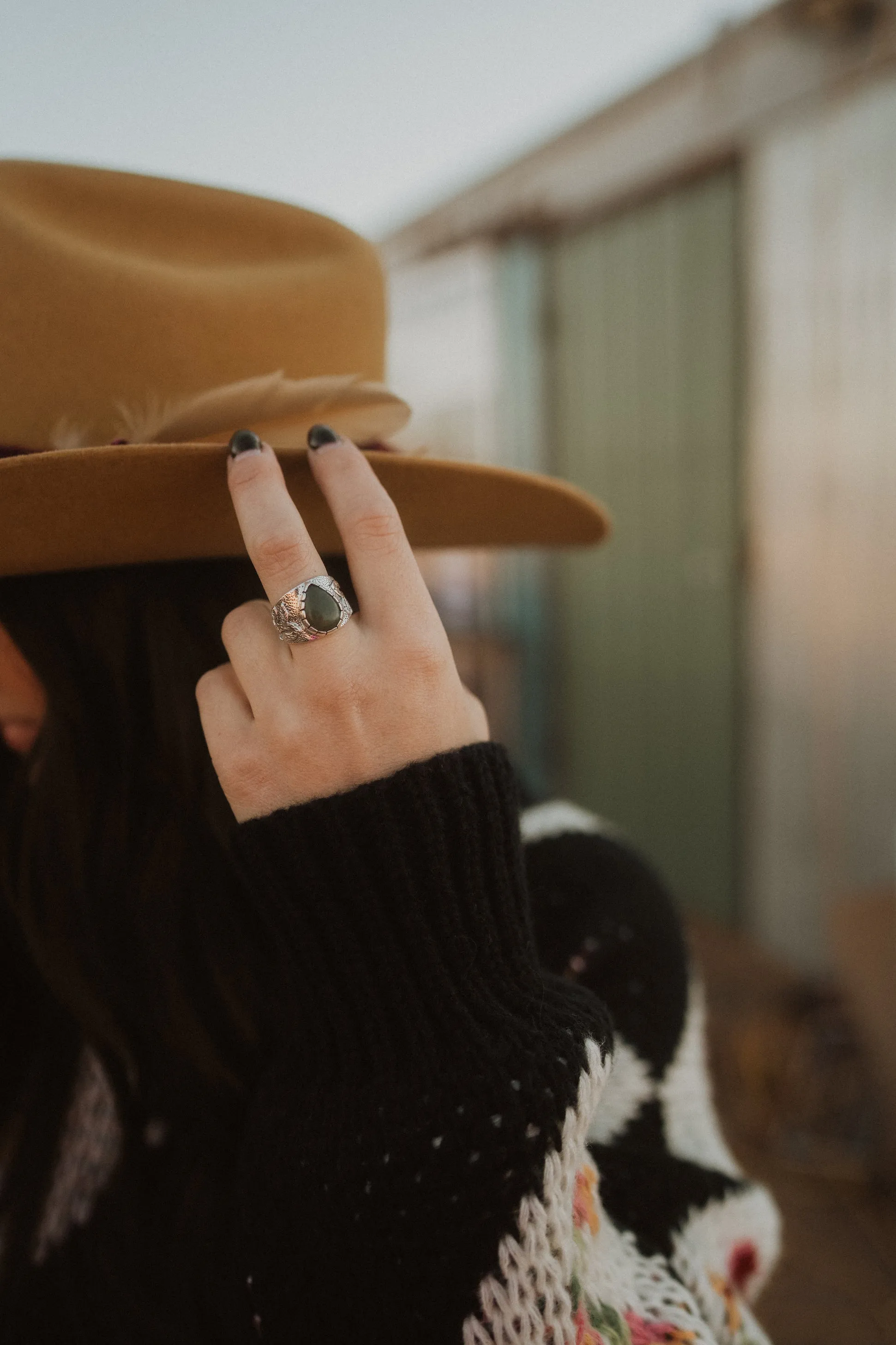 Reva Ring | Nephrite Jade sold by Goldie Lew