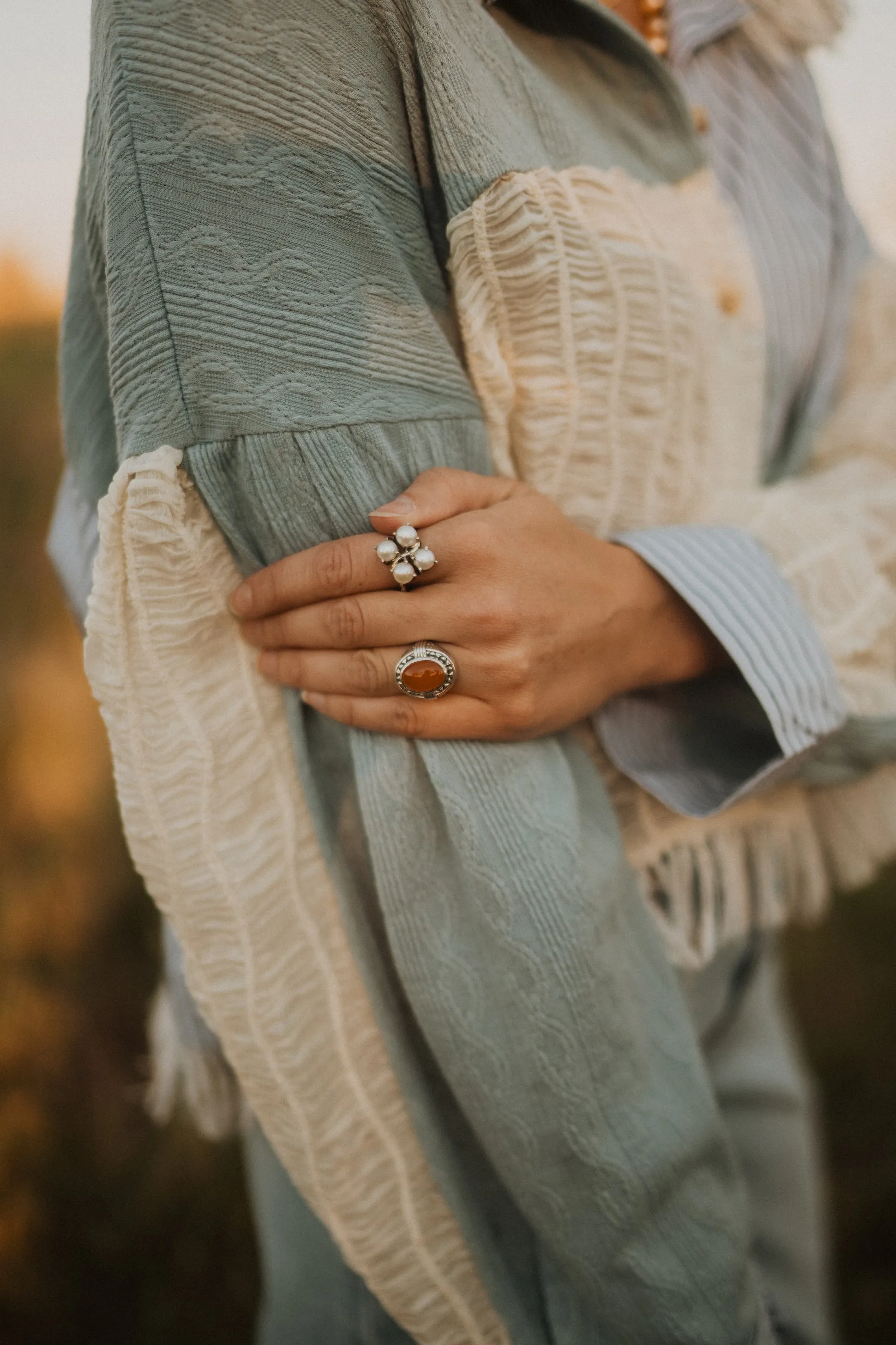 Isha Ring | Pearl sold by Goldie Lew product image thumbnail 2
