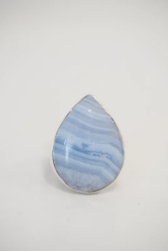 Alonzo Ring | #3 | Blue Lace Agate sold by Goldie Lew
