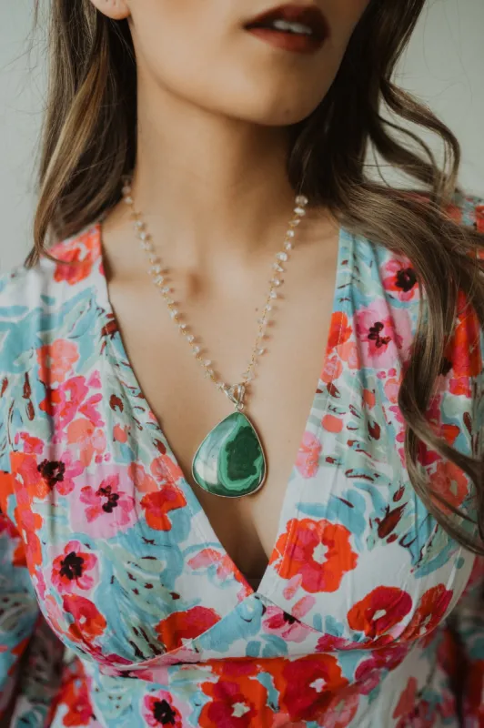 Zosia Necklace | Malachite sold by Goldie Lew