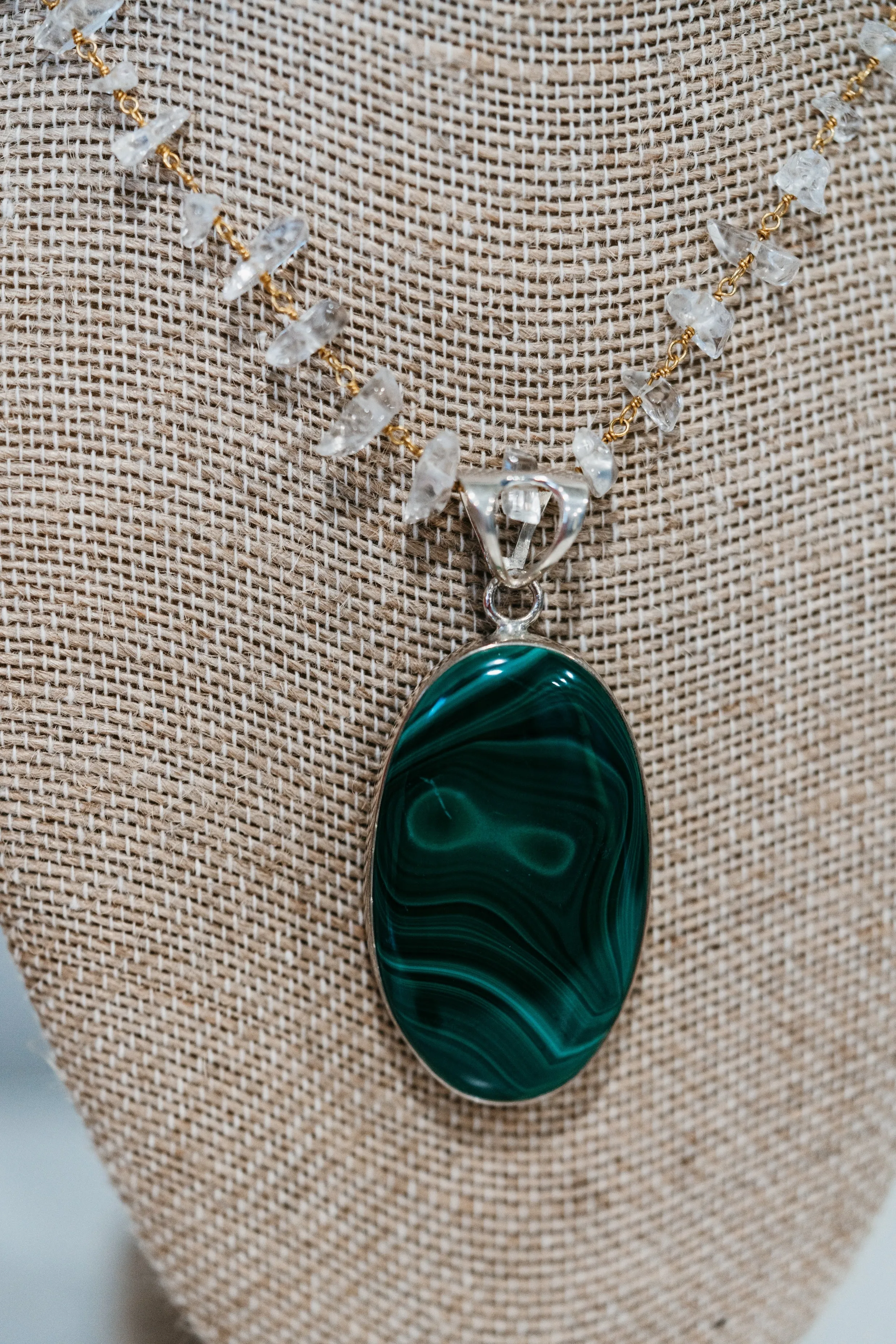 Zosia Necklace | Malachite sold by Goldie Lew product image thumbnail 3