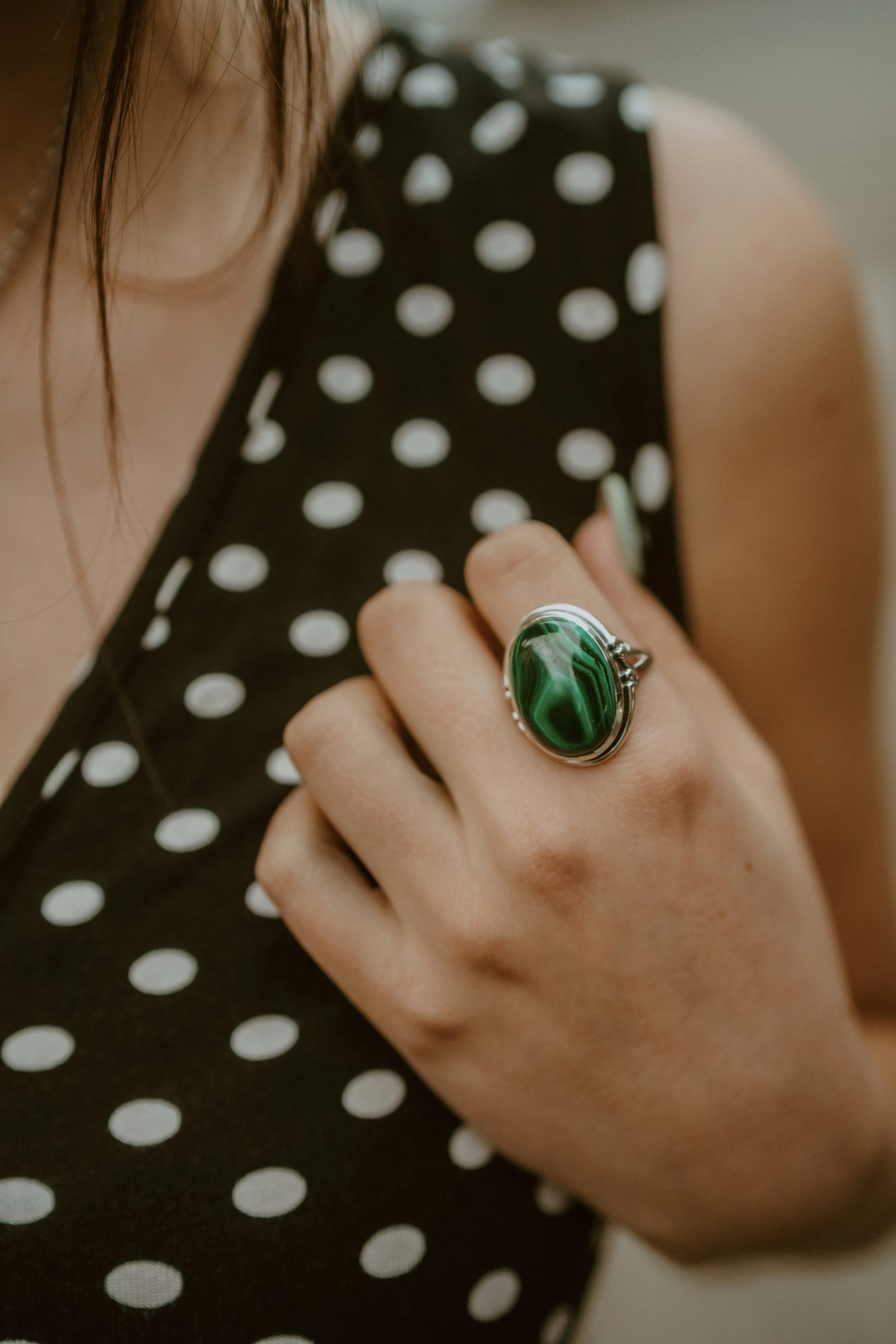 Sara Ring | Malachite sold by Goldie Lew product image thumbnail 3