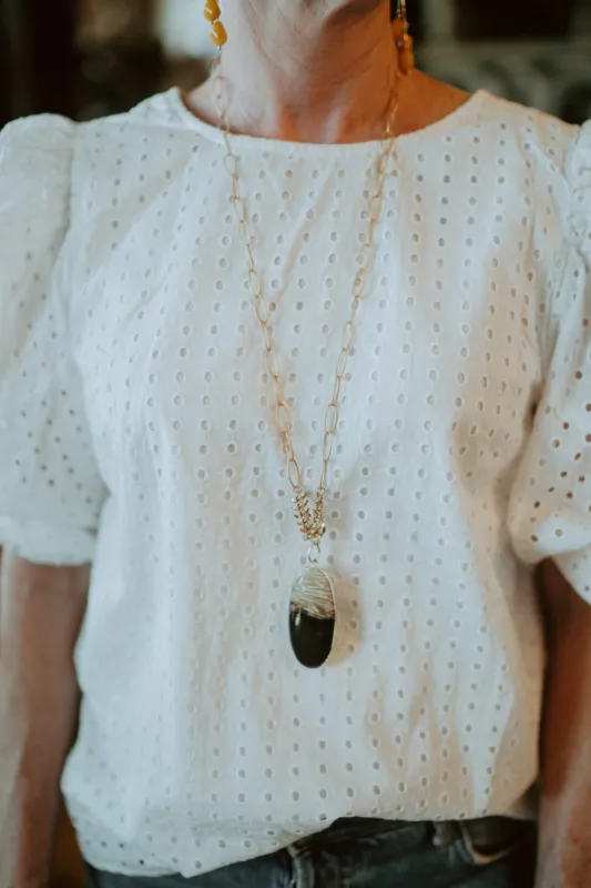 Zoey Necklace | Petrified Palm Wood sold by Goldie Lew