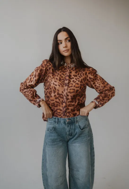 Embellished Cheetah Top sold by Goldie Lew