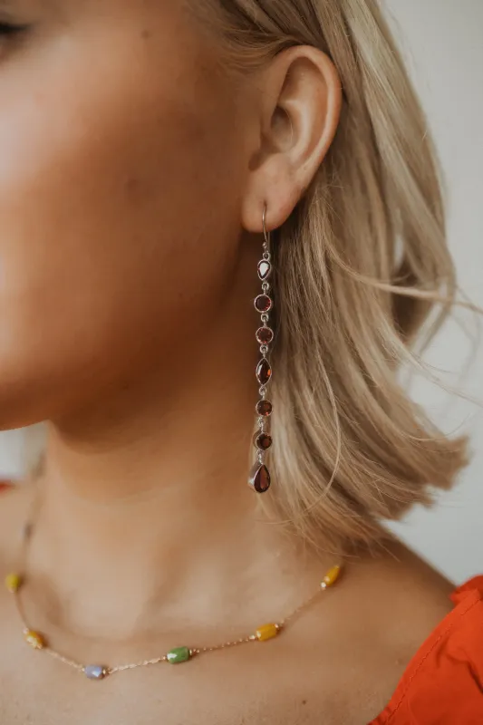 February Earrings | Red Garnet sold by Goldie Lew