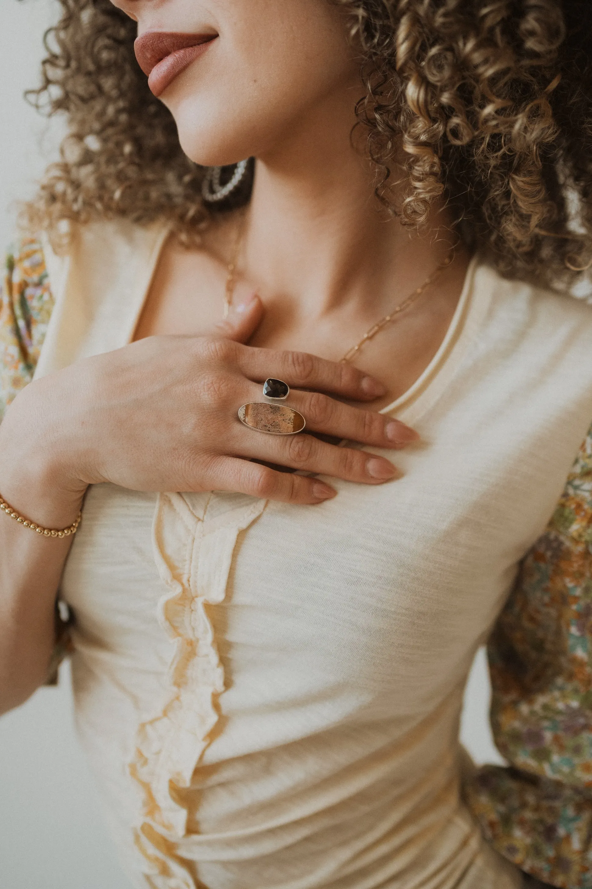 Randy Ring | Picture Jasper + Smoky Quartz sold by Goldie Lew product image thumbnail 2