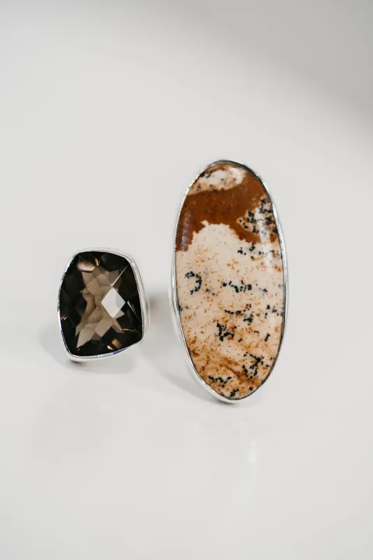 Randy Ring | Picture Jasper + Smoky Quartz sold by Goldie Lew