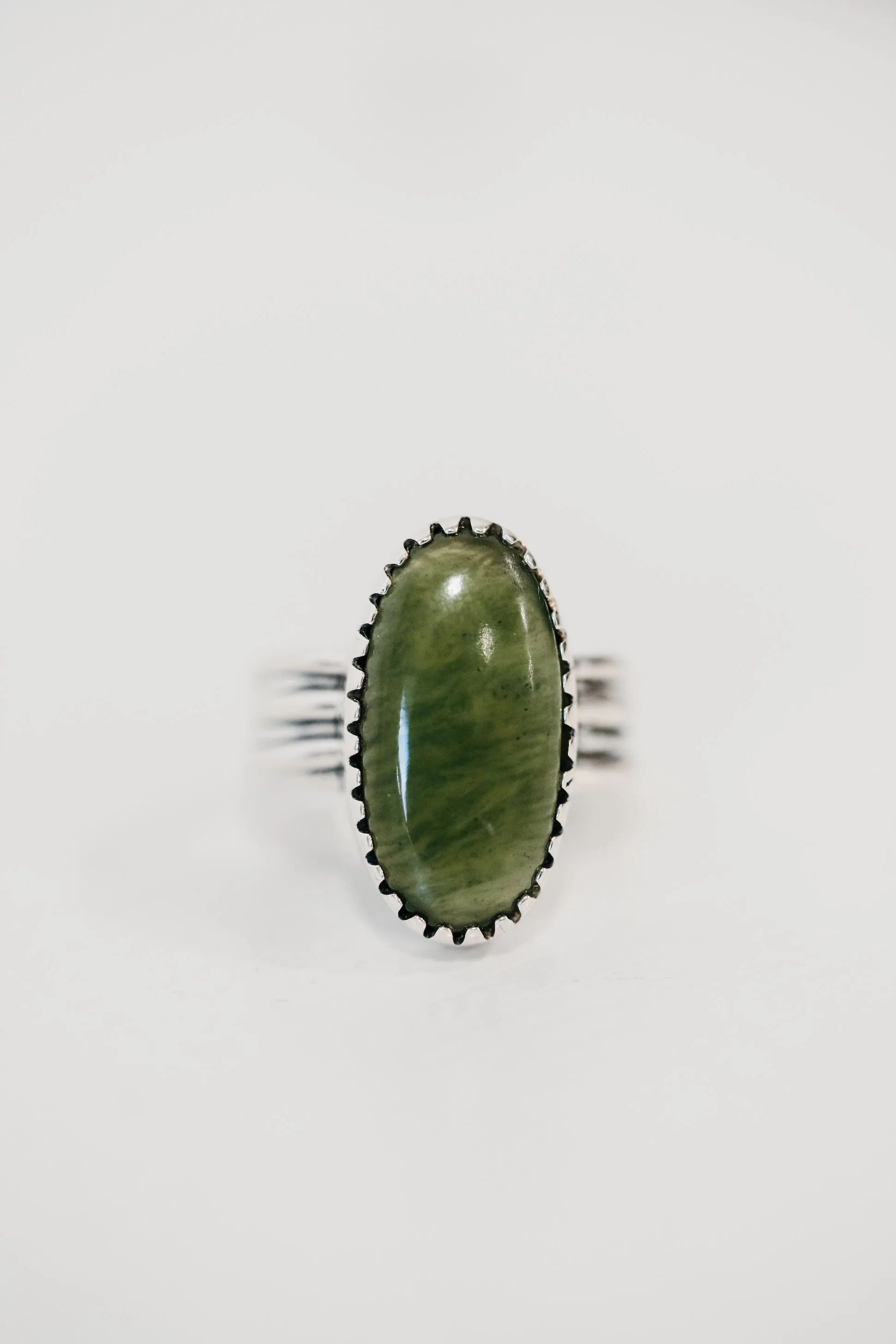 Grant Ring | Nephrite Jade sold by Goldie Lew
