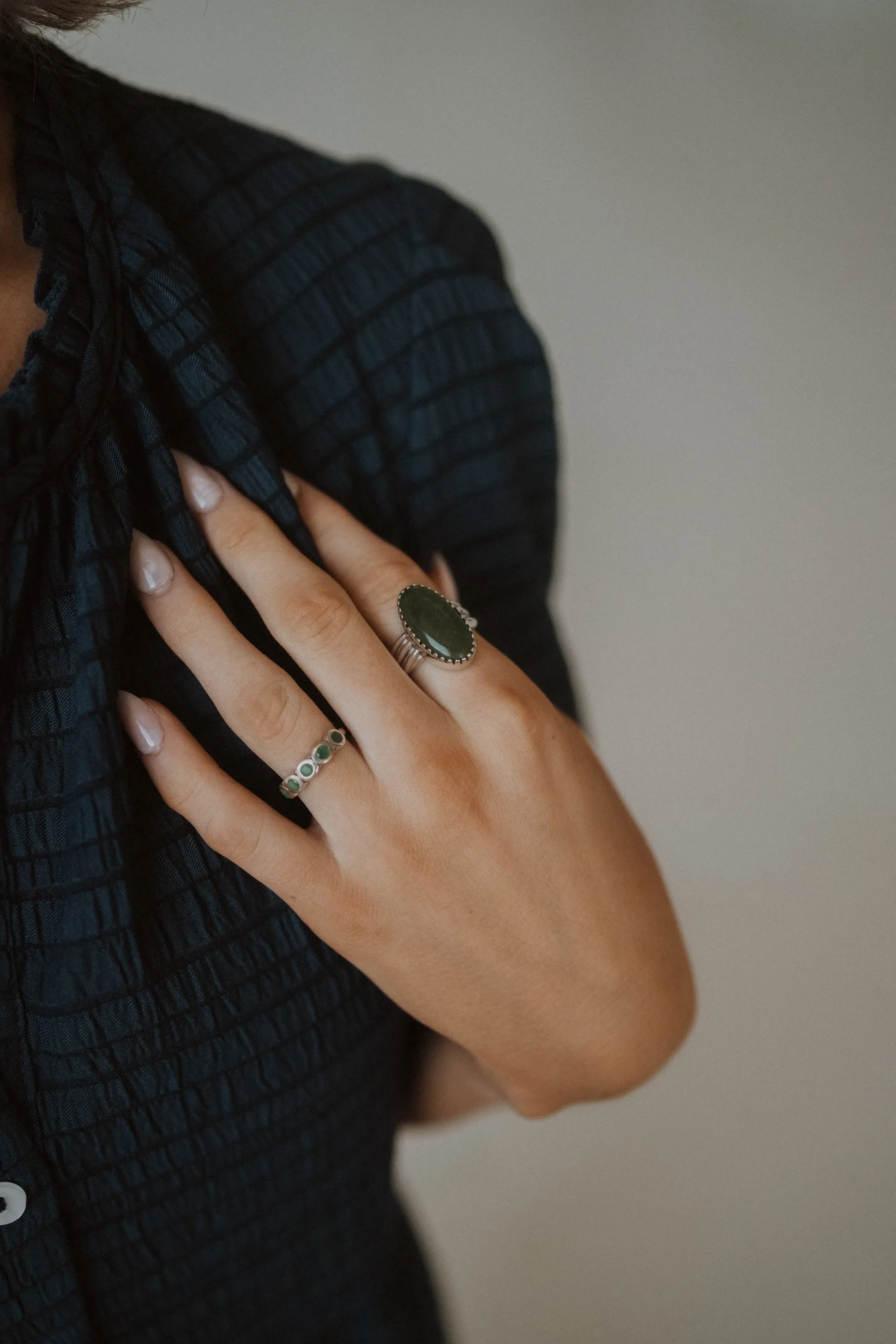 Grant Ring | Nephrite Jade sold by Goldie Lew product image thumbnail 2