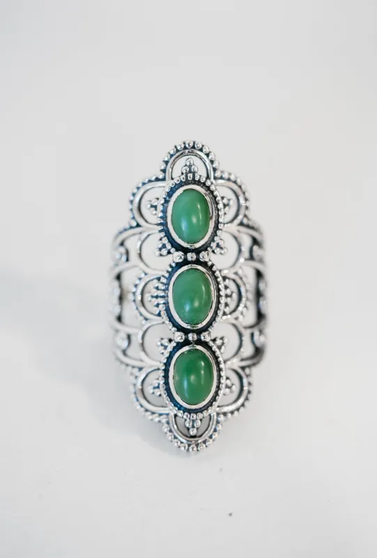 Elsha Ring | Chrysoprase sold by Goldie Lew