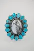 Mckenna Ring | Turquoise + Howlite sold by Goldie Lew
