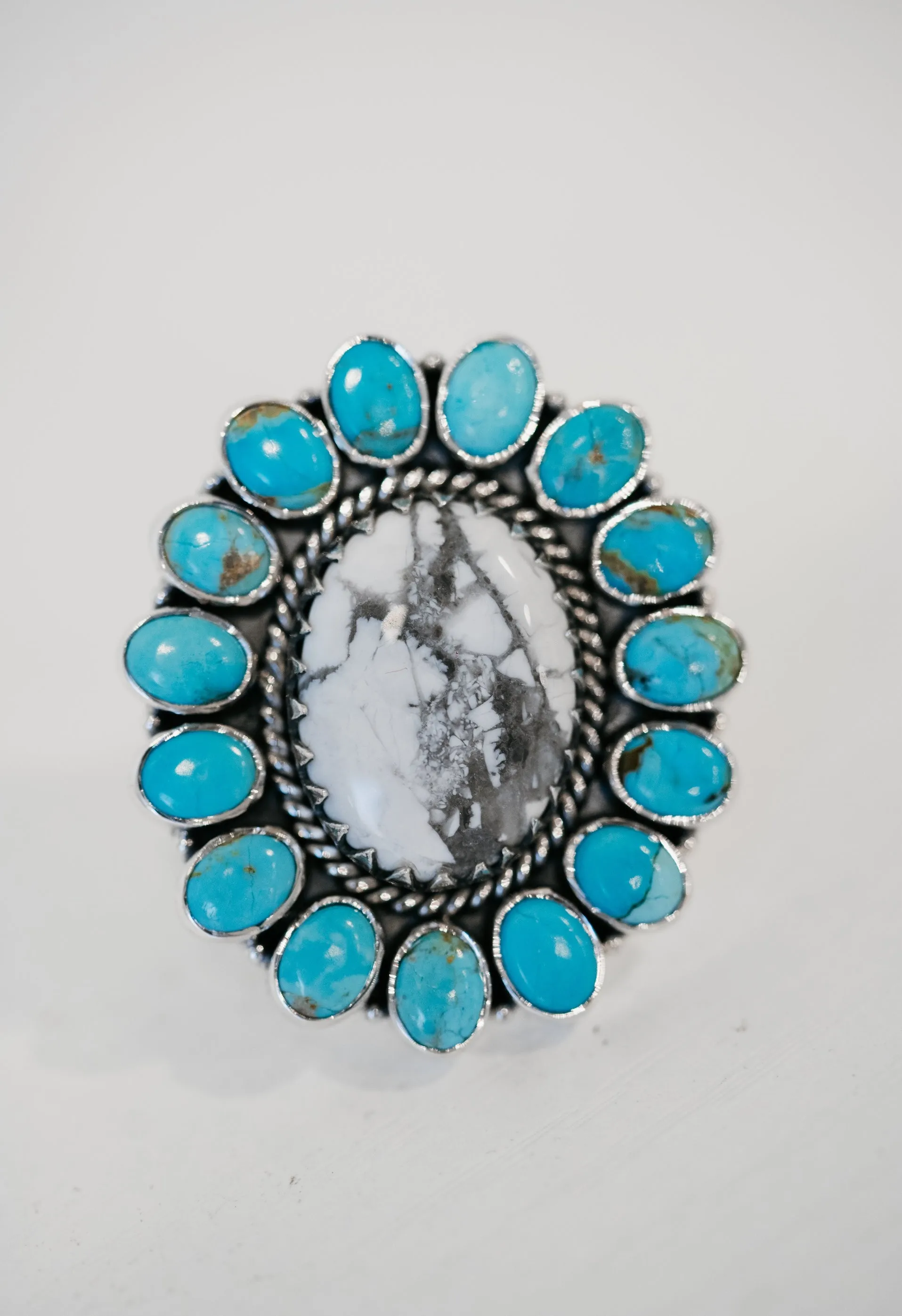Mckenna Ring | Turquoise + Howlite sold by Goldie Lew