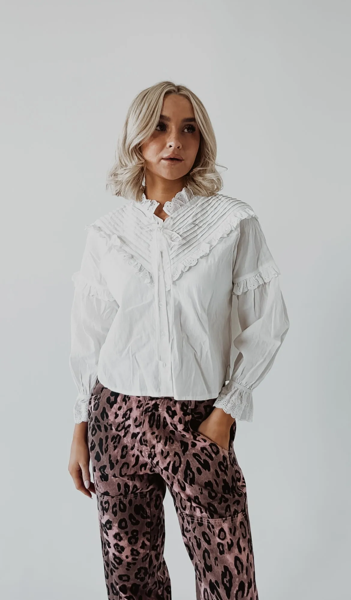 Mocha Mauve Leopard Pants sold by Goldie Lew product image thumbnail 5