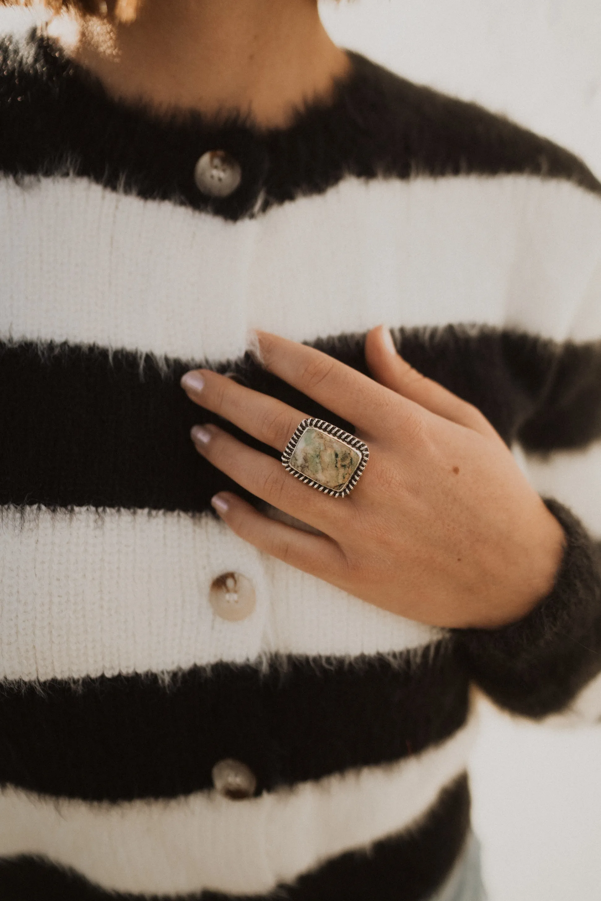 Blaze Ring | Mariposite sold by Goldie Lew