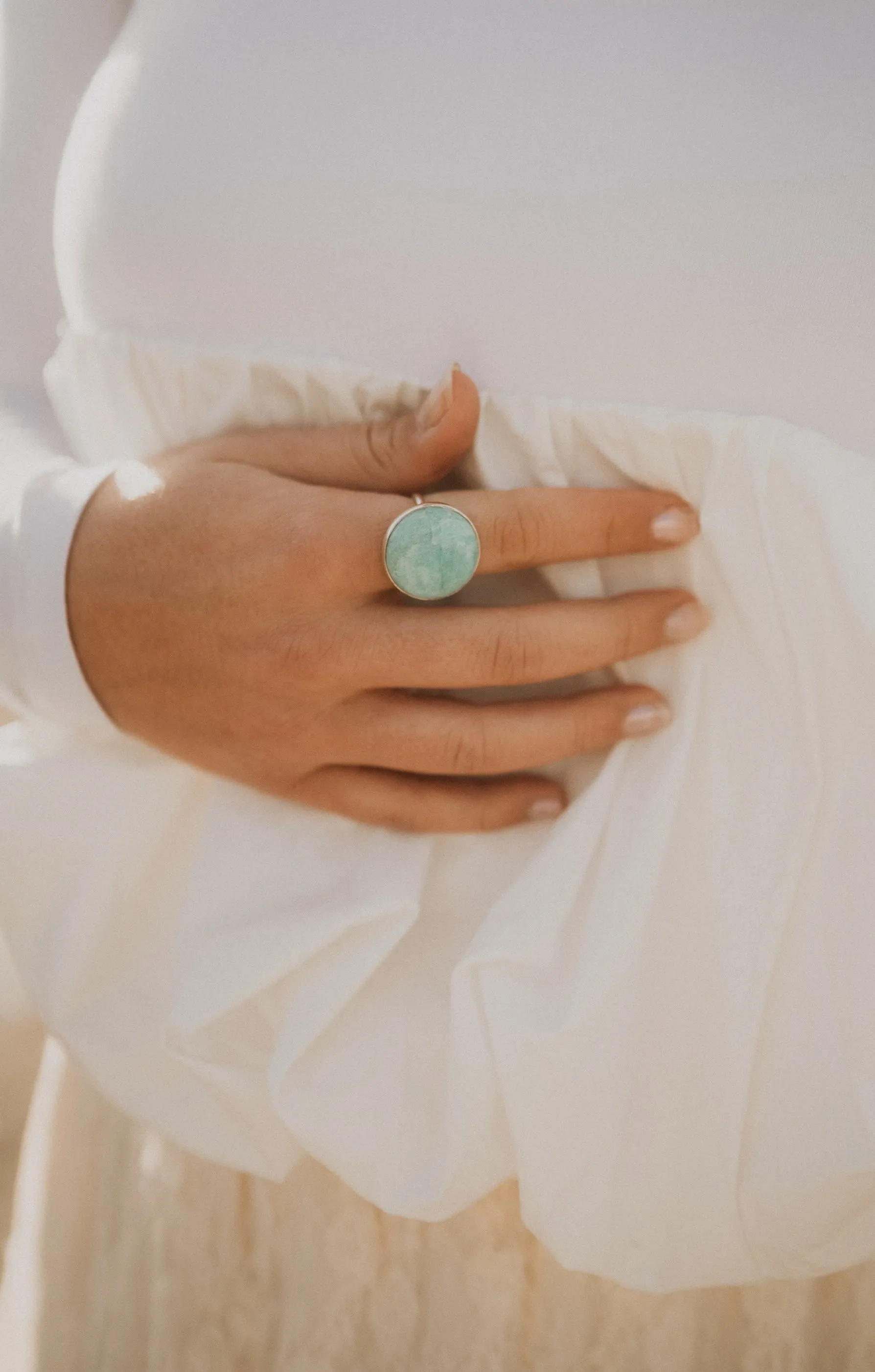 Lenny Ring | Amazonite sold by Goldie Lew