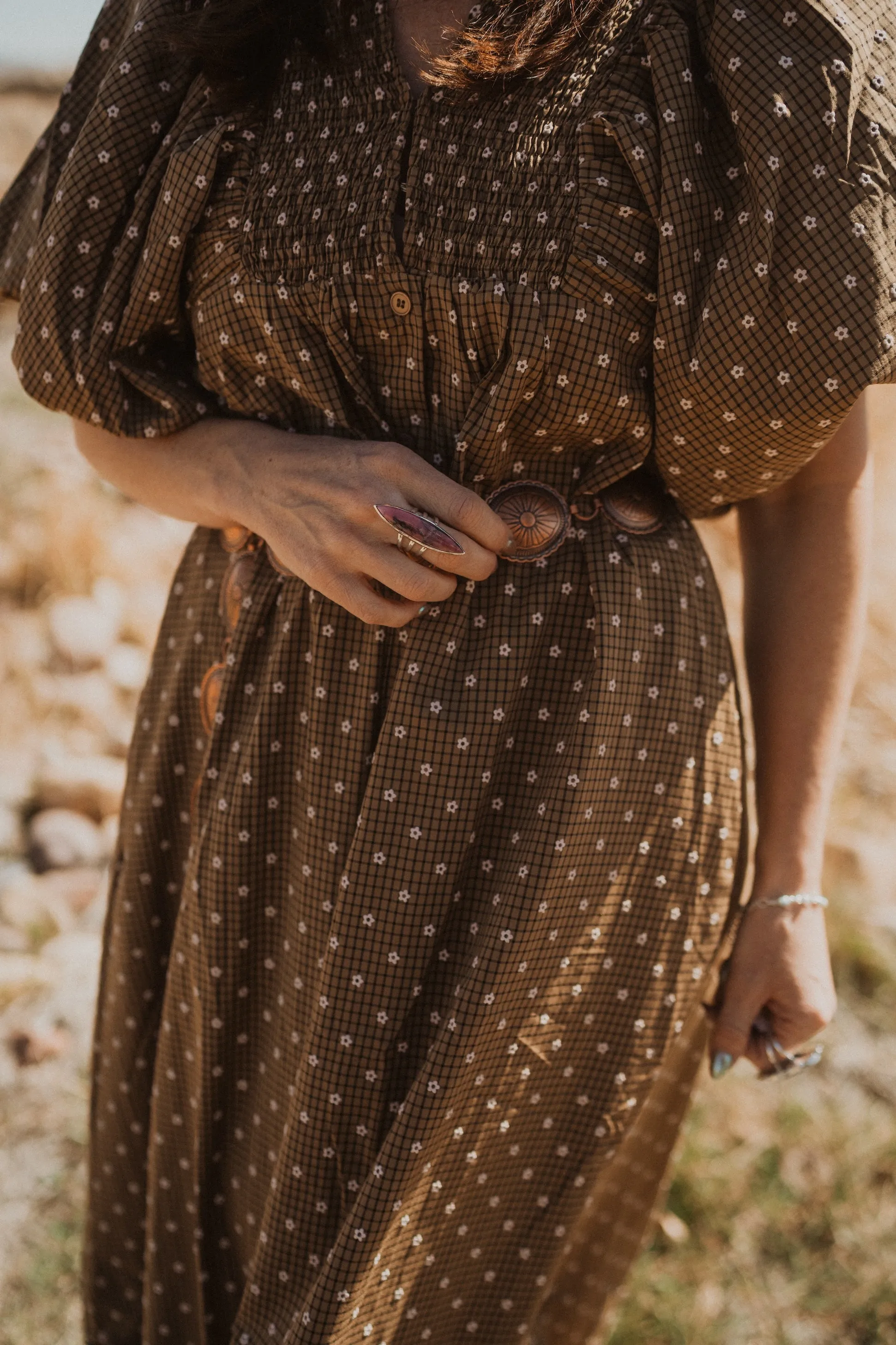 Ruth Ring | Pink Rhodonite sold by Goldie Lew product image thumbnail 4