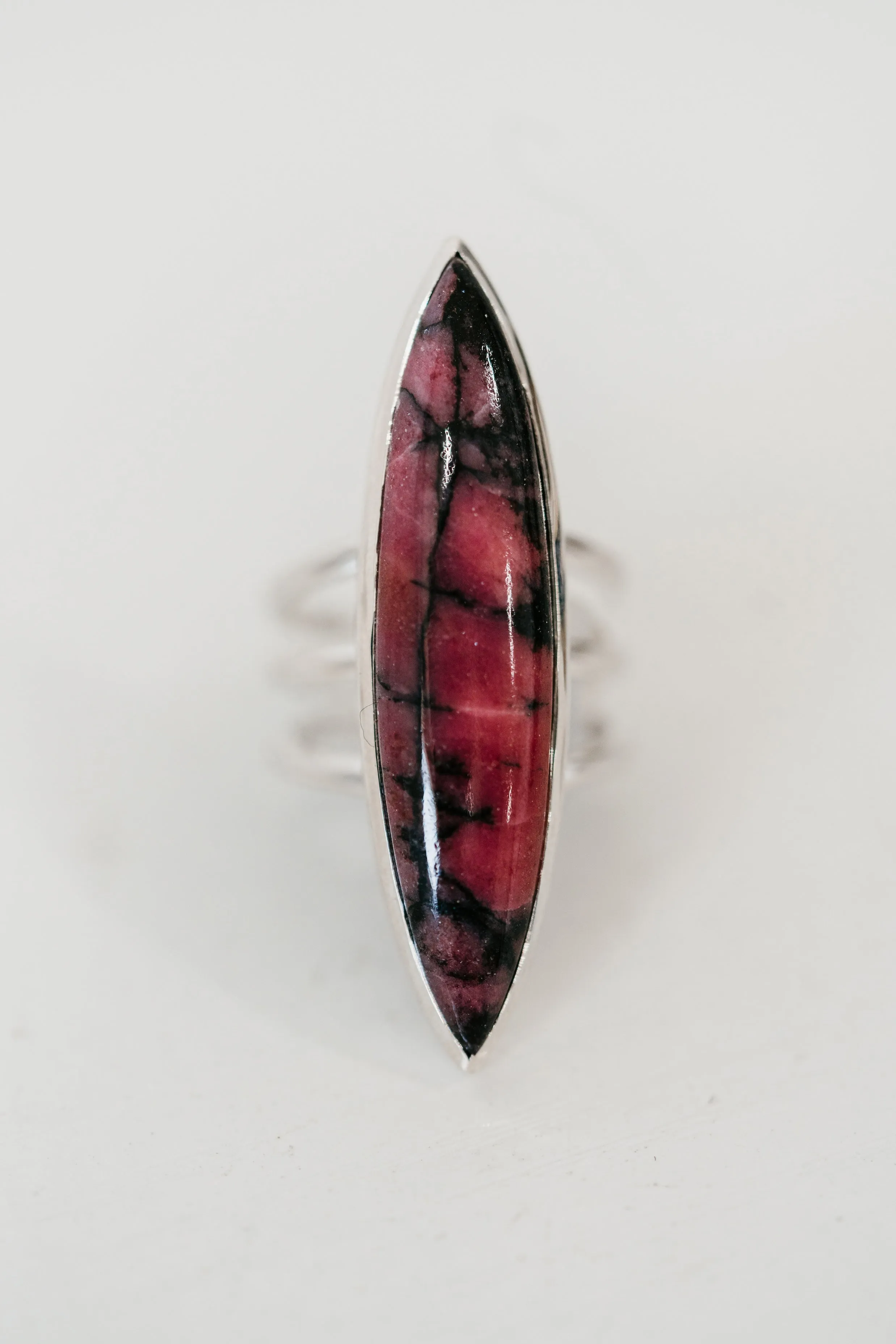 Ruth Ring | Pink Rhodonite sold by Goldie Lew