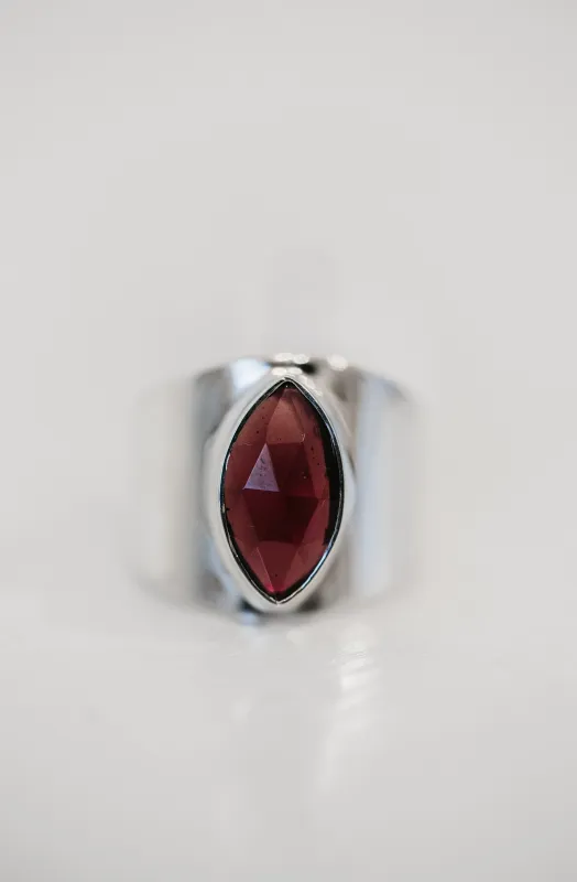 Lian Ring | Red Garnet sold by Goldie Lew