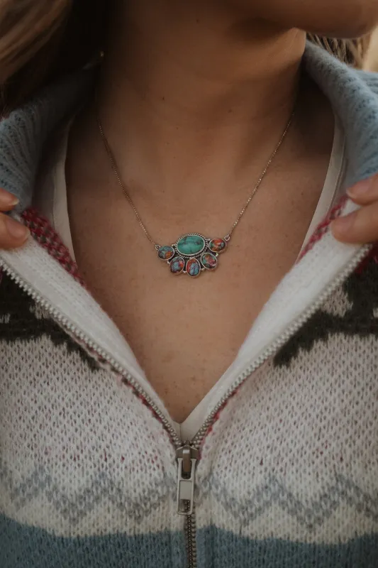 Nonna Necklace | Pink Spiny Turquoise sold by Goldie Lew