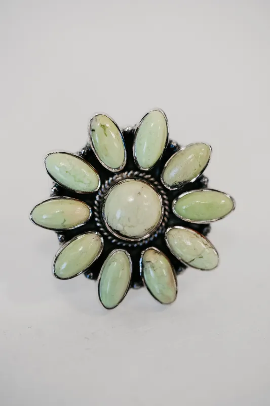 Melania Ring | Lemon Chrysoprase sold by Goldie Lew