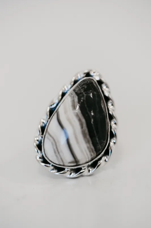 Jennifer Ring | Zebra Calcite sold by Goldie Lew