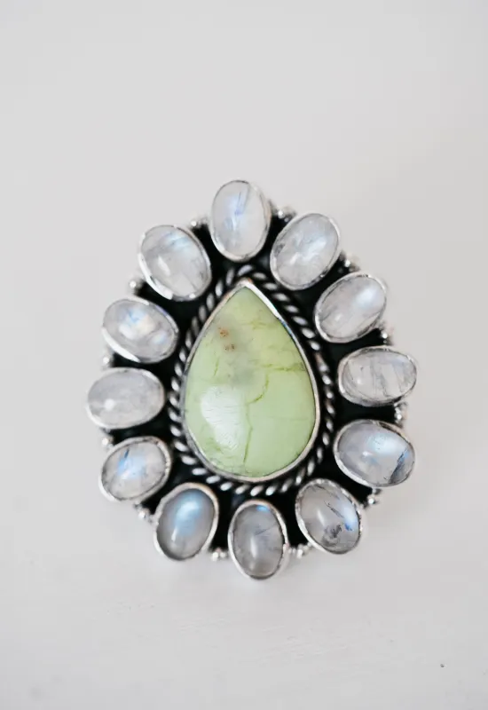 Boyce Ring | Lemon Chrysoprase sold by Goldie Lew