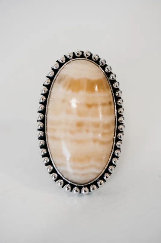 Betsy Ring | Honeycomb Calcite sold by Goldie Lew