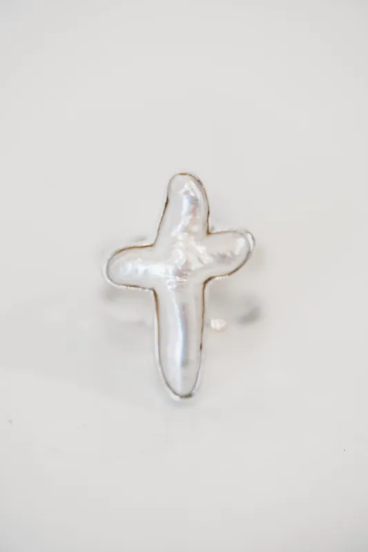 Pearl Cross Ring | #3 sold by Goldie Lew
