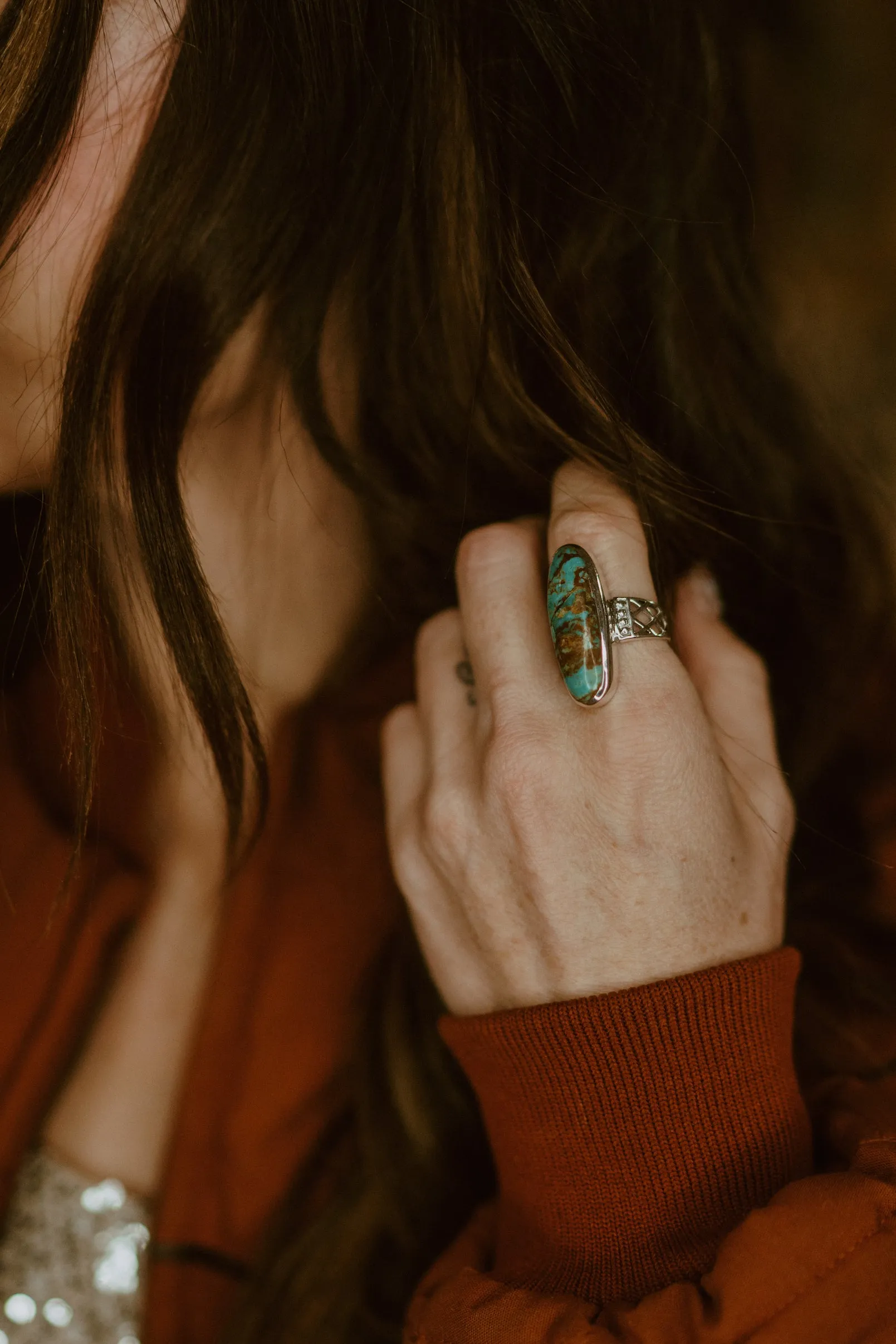 Lessie Ring | Turquoise sold by Goldie Lew product image thumbnail 3