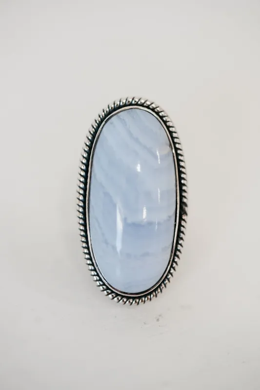 Hopkins Ring | Blue Lace Agate sold by Goldie Lew