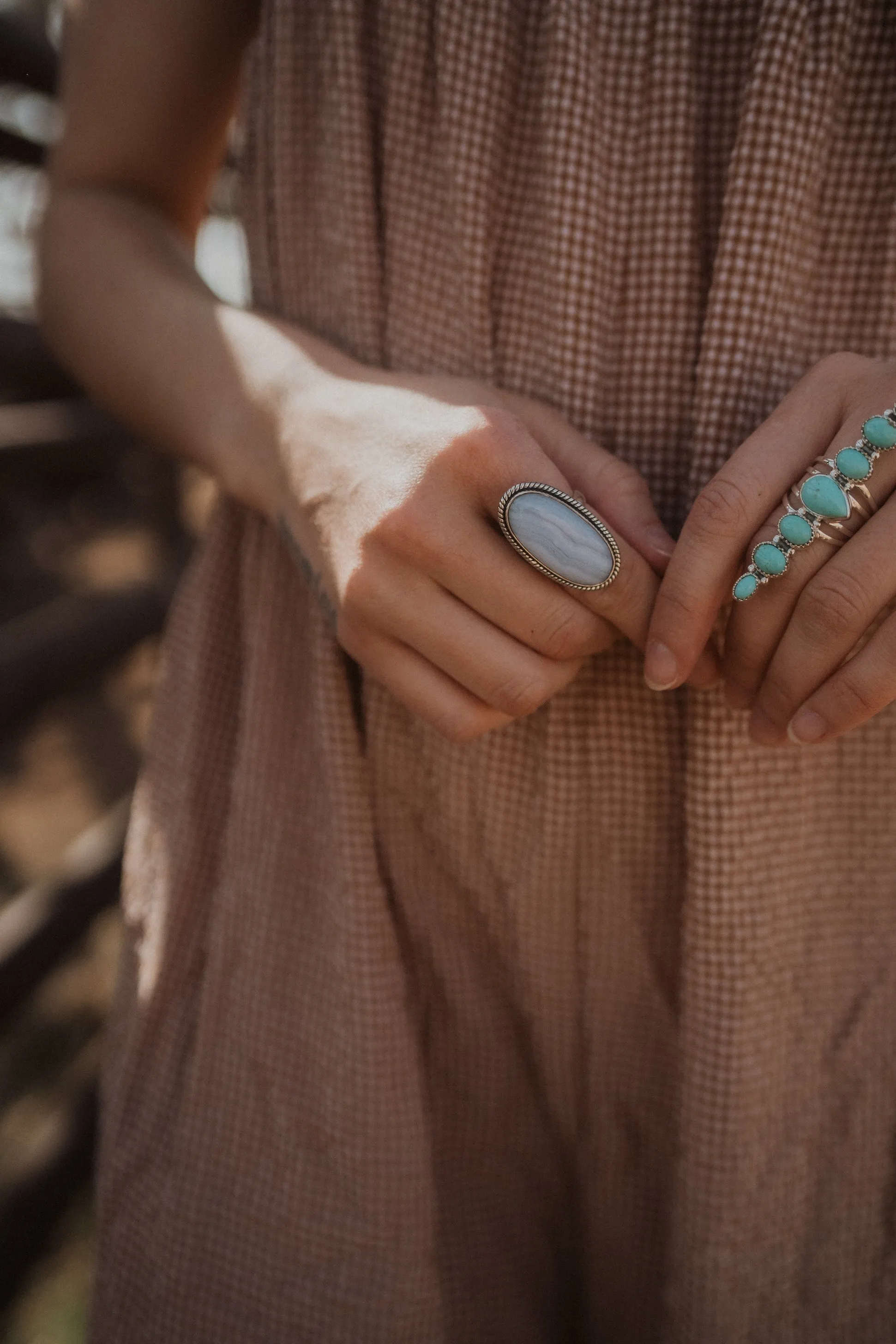 Hopkins Ring | Blue Lace Agate sold by Goldie Lew product image thumbnail 2