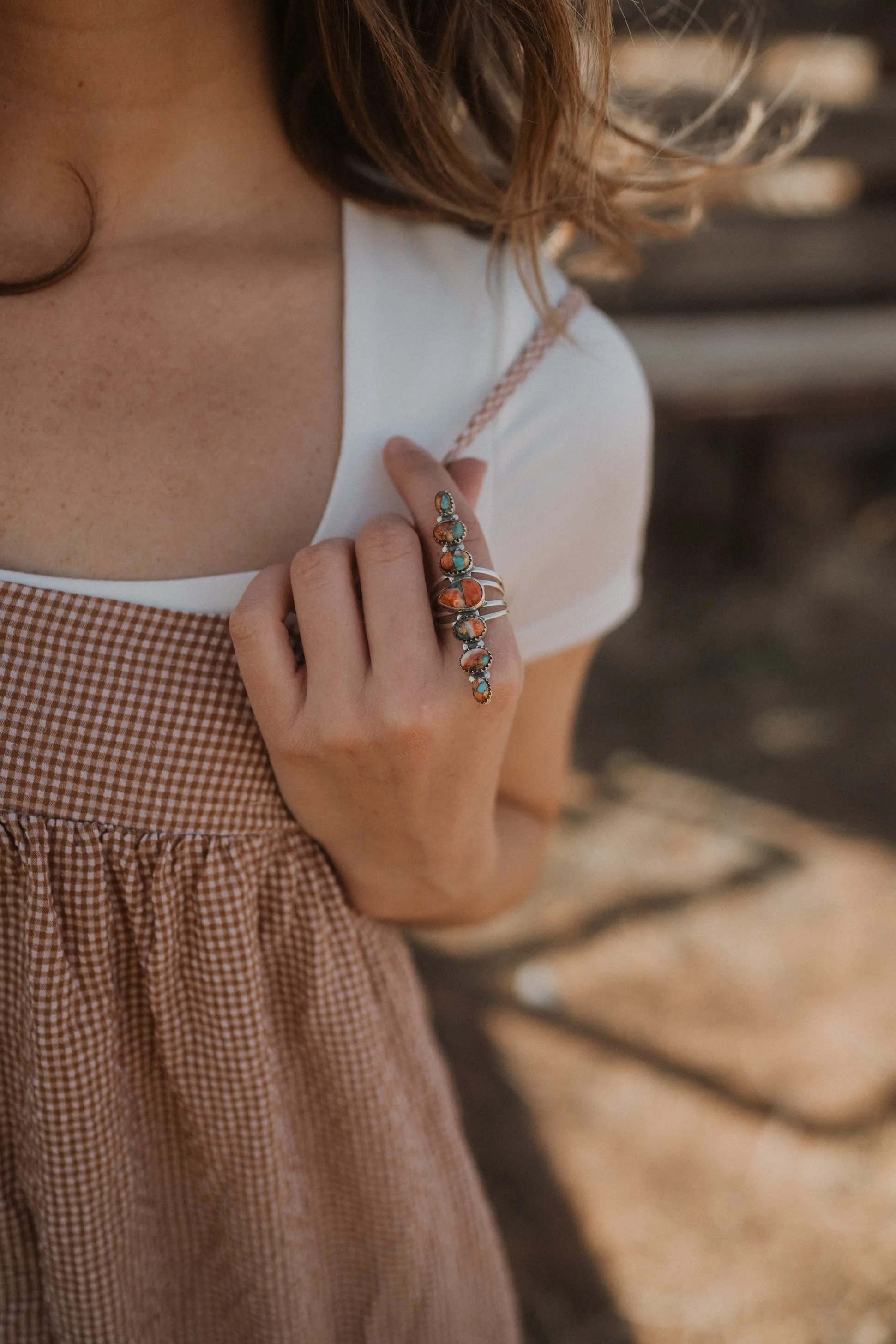 Salihah Ring | Spiny Turquoise sold by Goldie Lew product image thumbnail 2