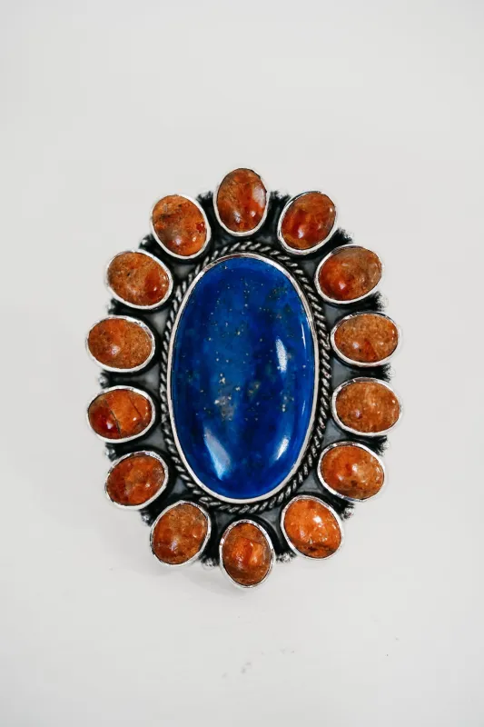 Aluma Ring | Blue Lapis + Coral | #2 sold by Goldie Lew