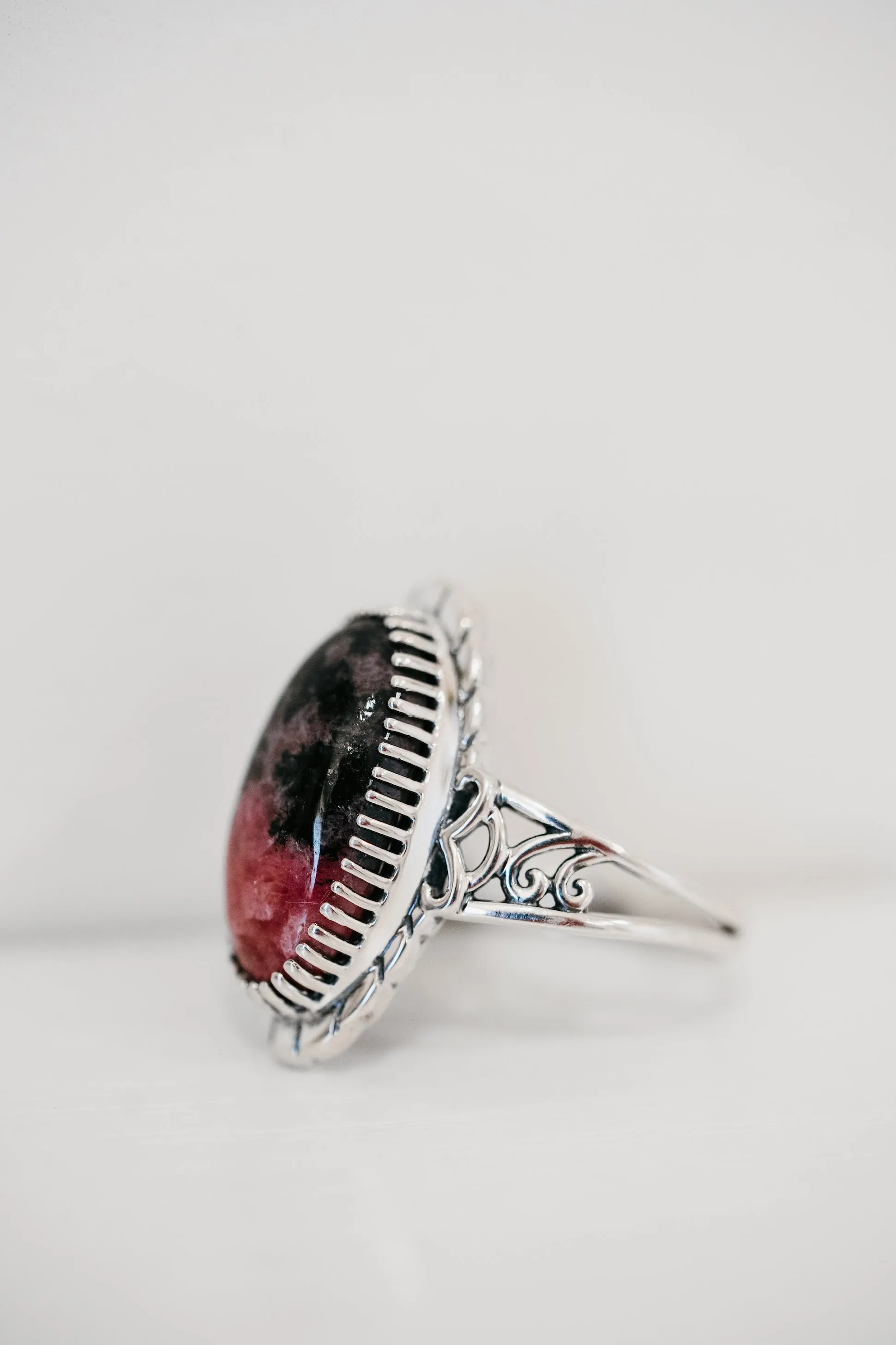 Lauraline Ring | Pink Rhodonite sold by Goldie Lew product image thumbnail 3