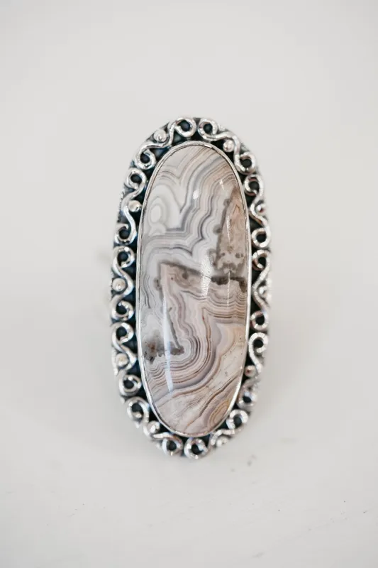 Sistine Ring | Crazy Lace Agate sold by Goldie Lew