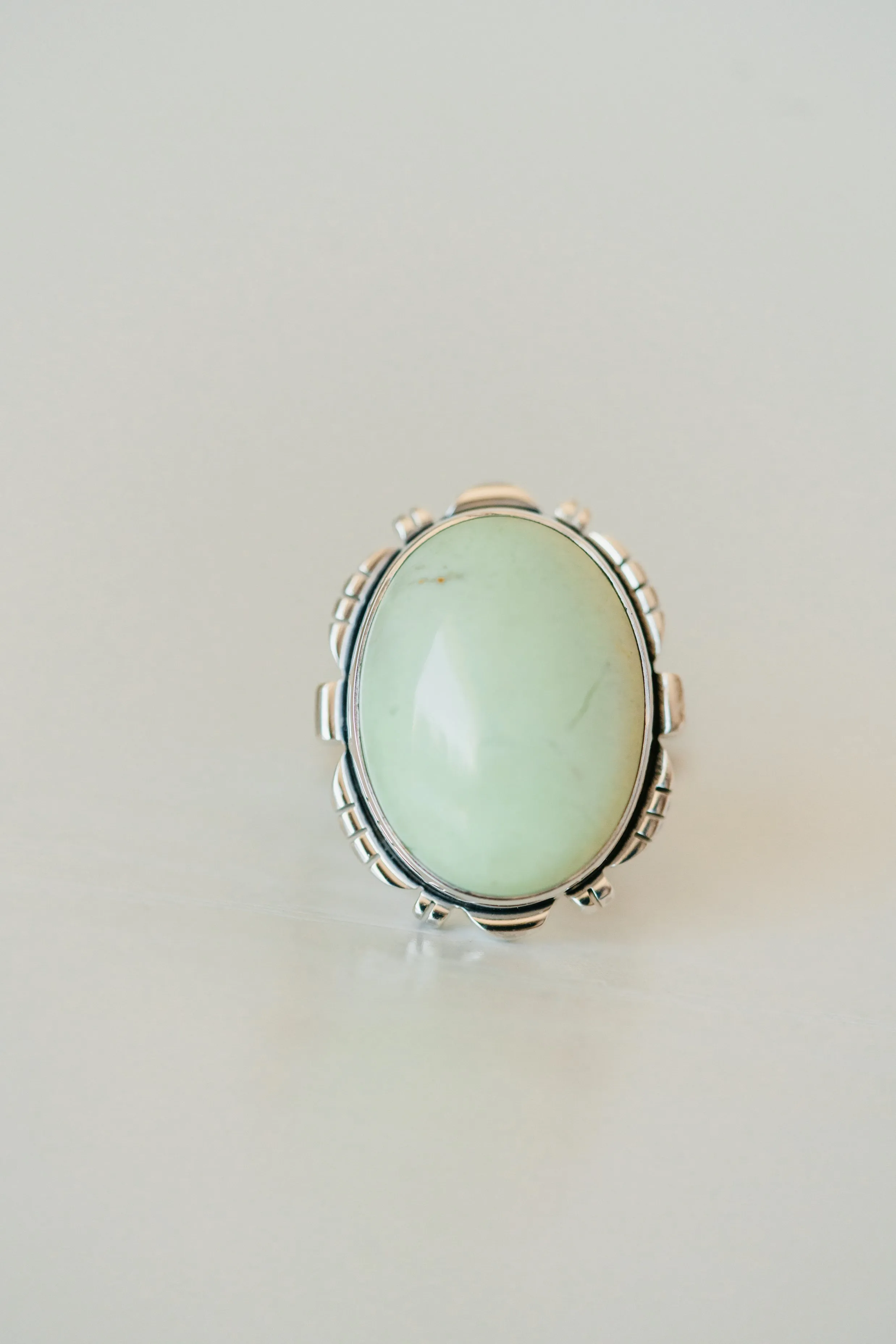 Oliver Ring | Lemon Chrysoprase sold by Goldie Lew
