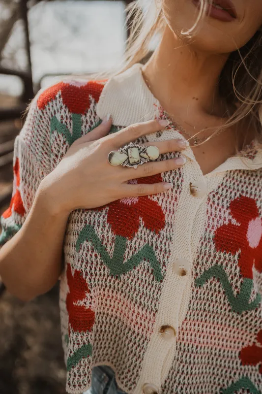 Tierra Ring | Lemon Chrysoprase sold by Goldie Lew