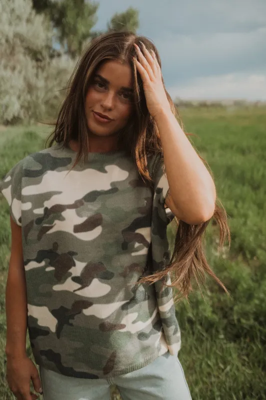 Hide Away Camo Top sold by Goldie Lew
