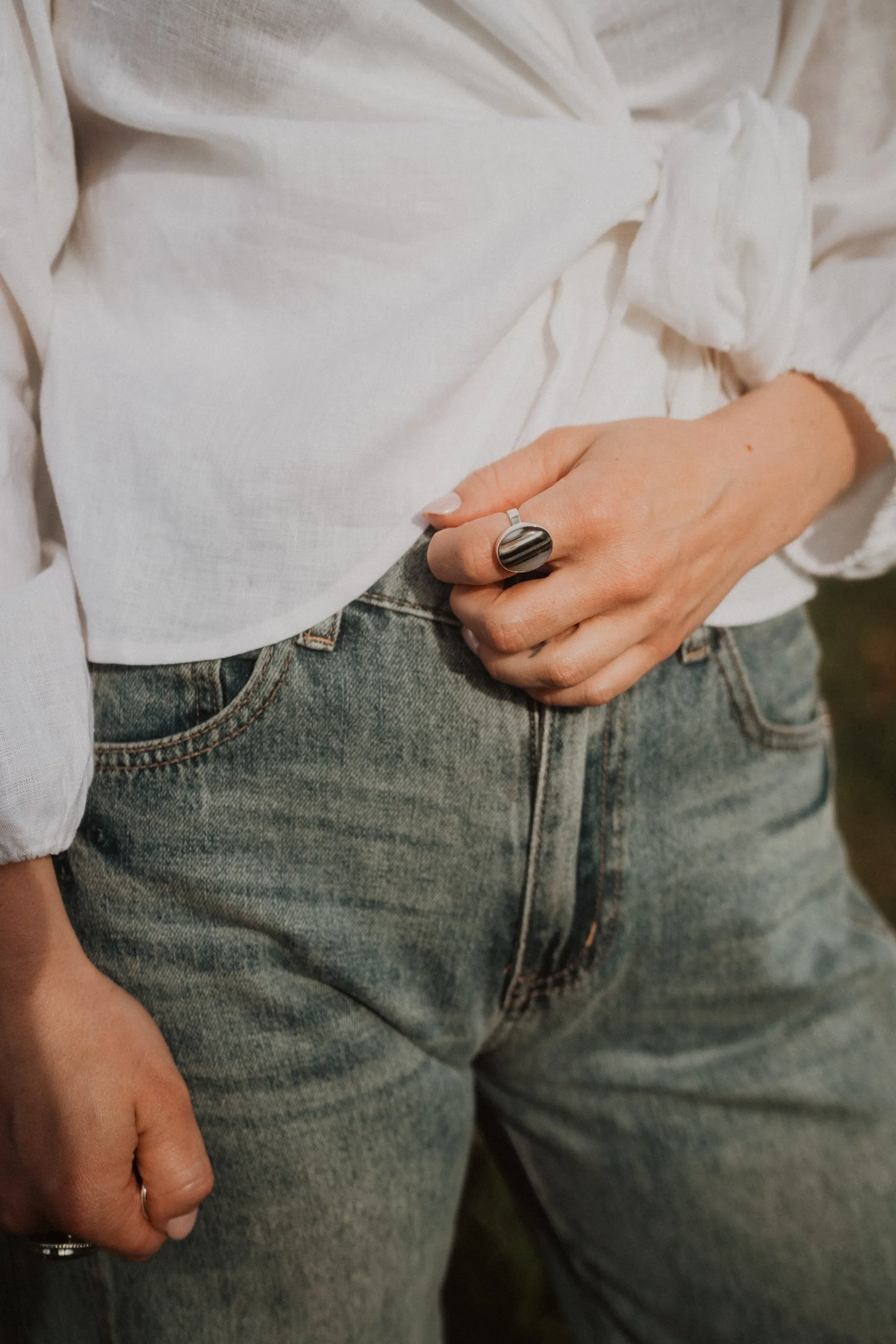 Taisley Ring | Banded Agate sold by Goldie Lew product image thumbnail 2