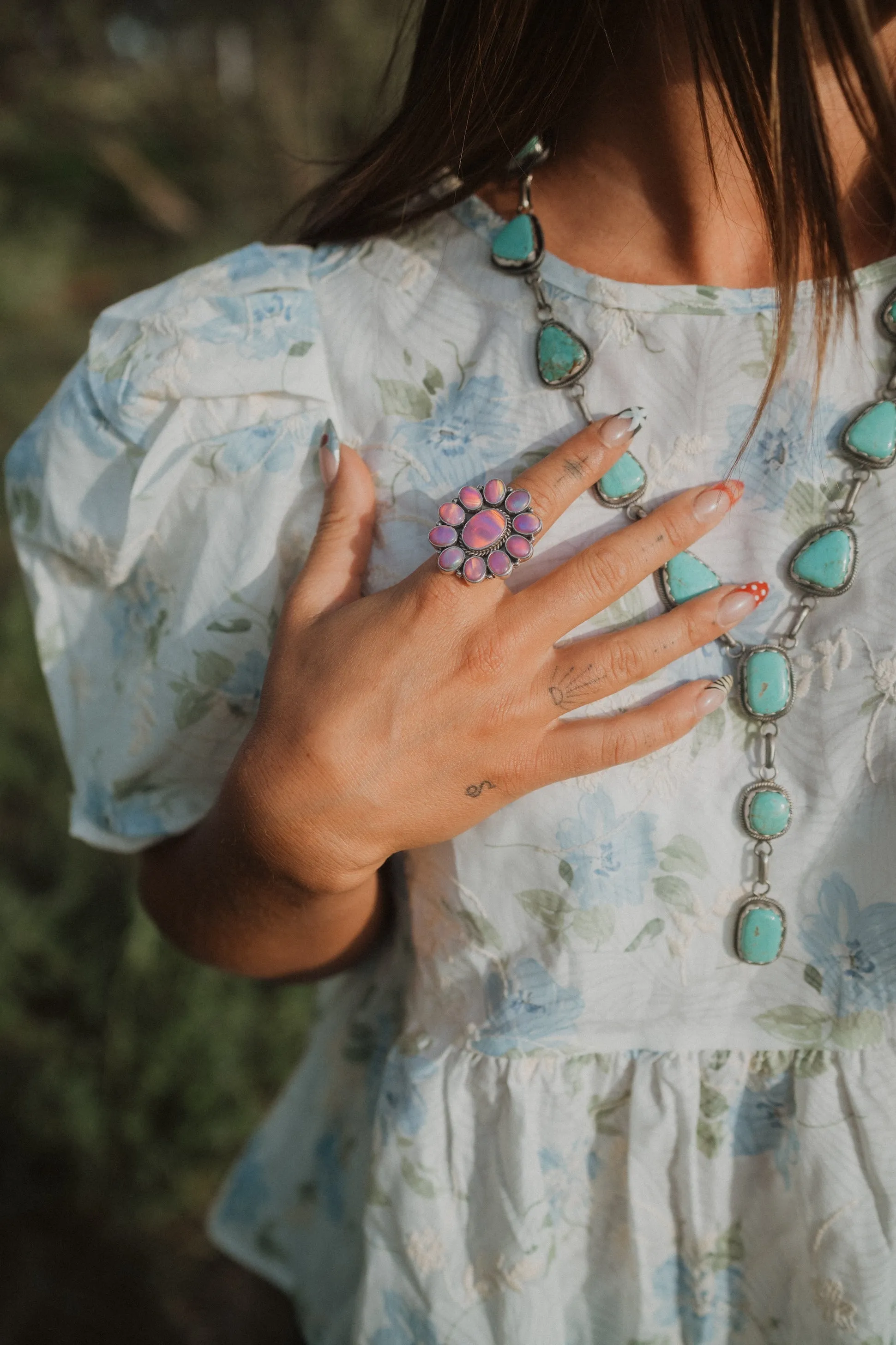 Wander Glow Ring | Galaxy Opal sold by Goldie Lew