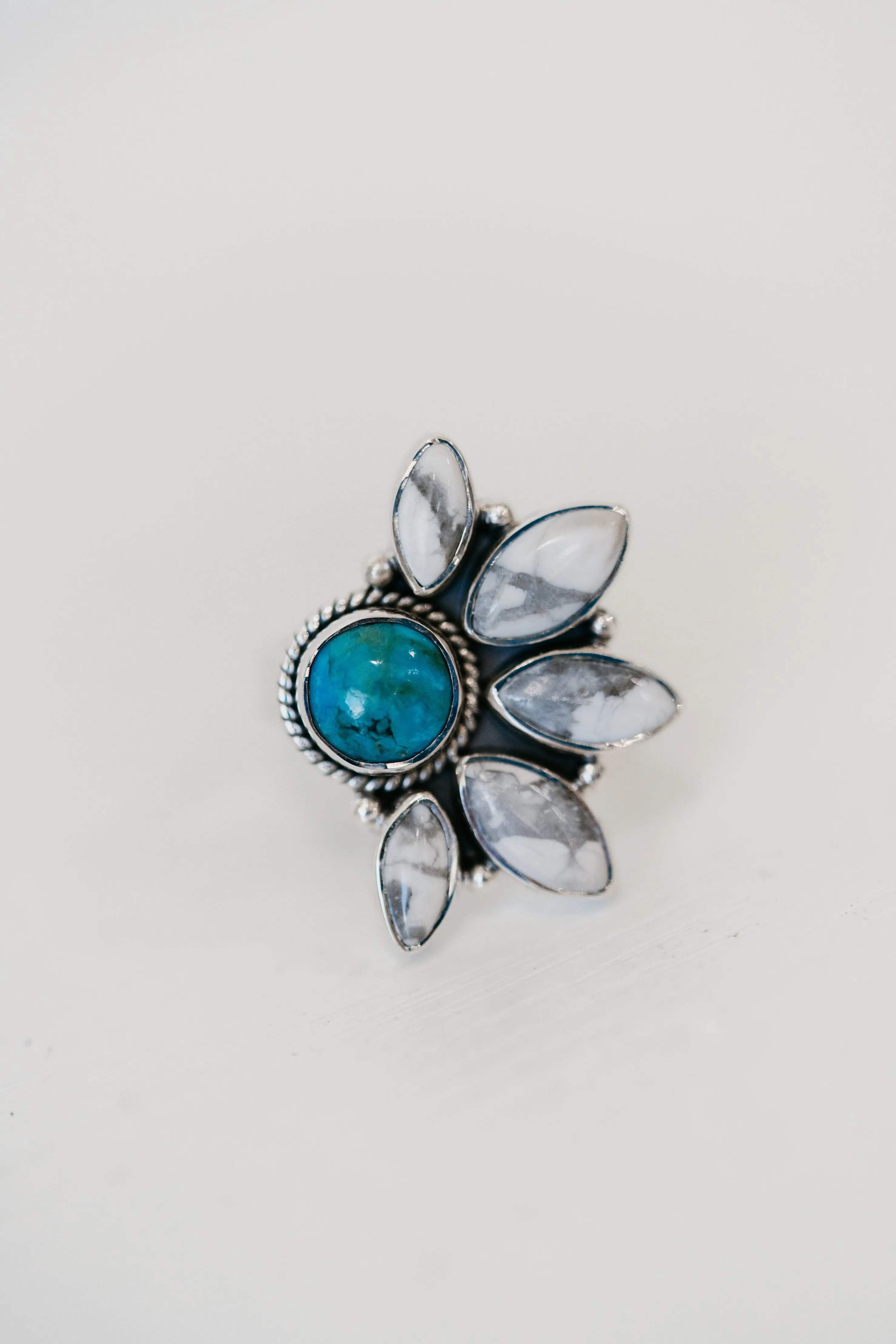 Soleil Ring | Turquoise + Howlite sold by Goldie Lew