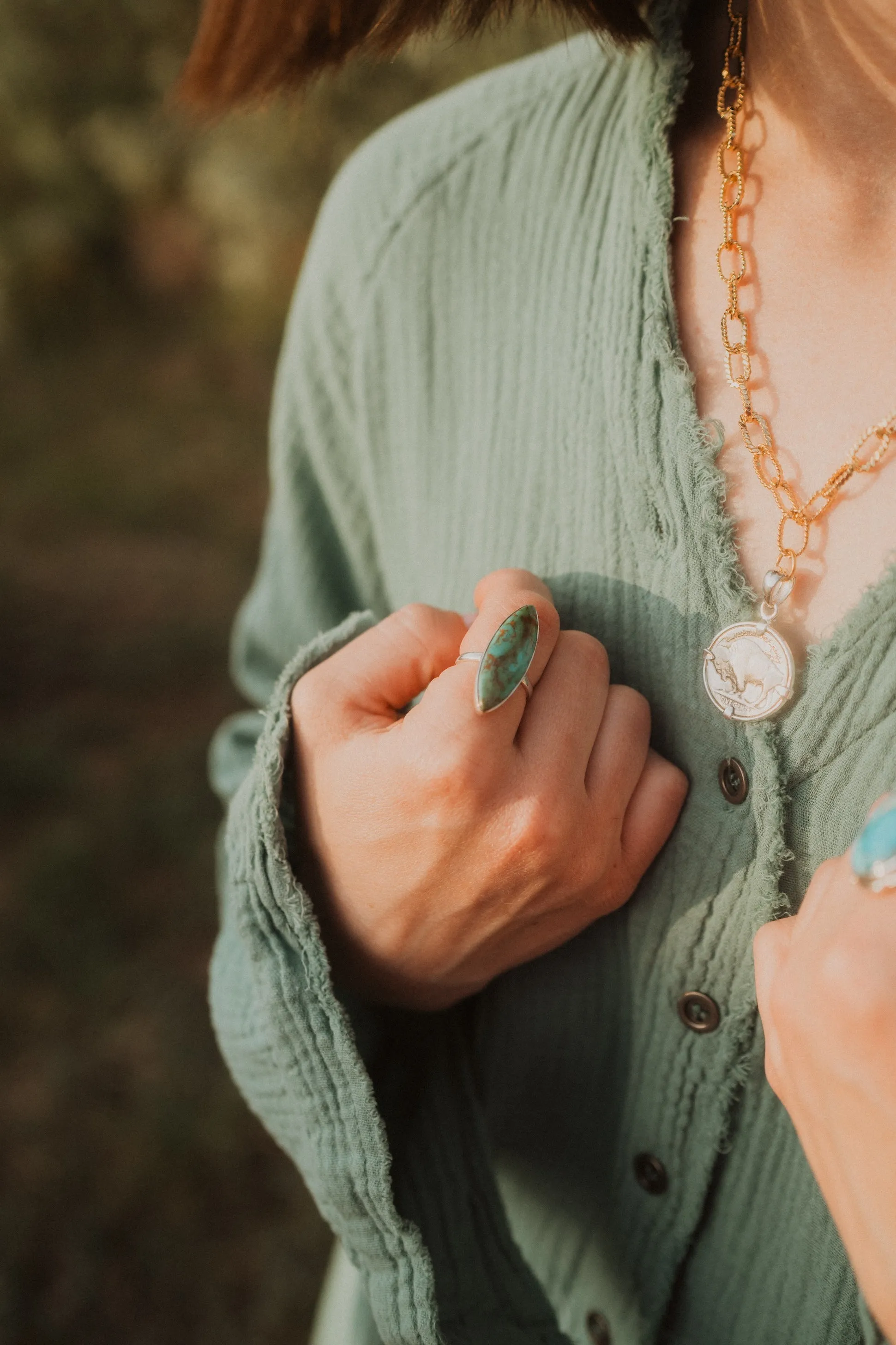 Wells Ring | Turquoise sold by Goldie Lew product image thumbnail 2