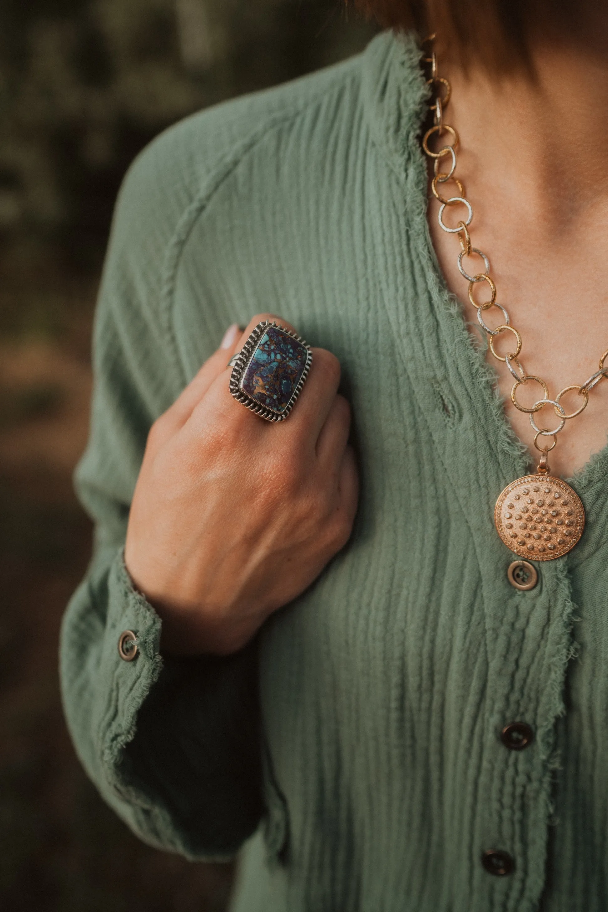 Blaze Ring | Purple Turquoise sold by Goldie Lew product image thumbnail 2