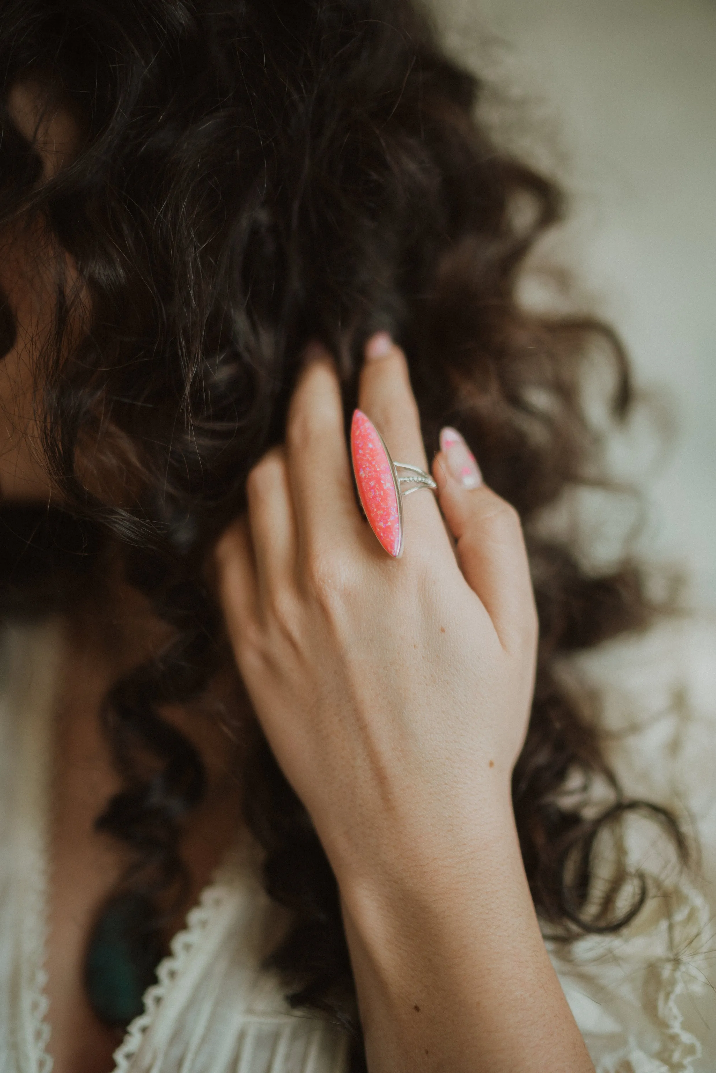 Poppy Ring | Pink Opal - FINAL SALE sold by Goldie Lew product image thumbnail 3