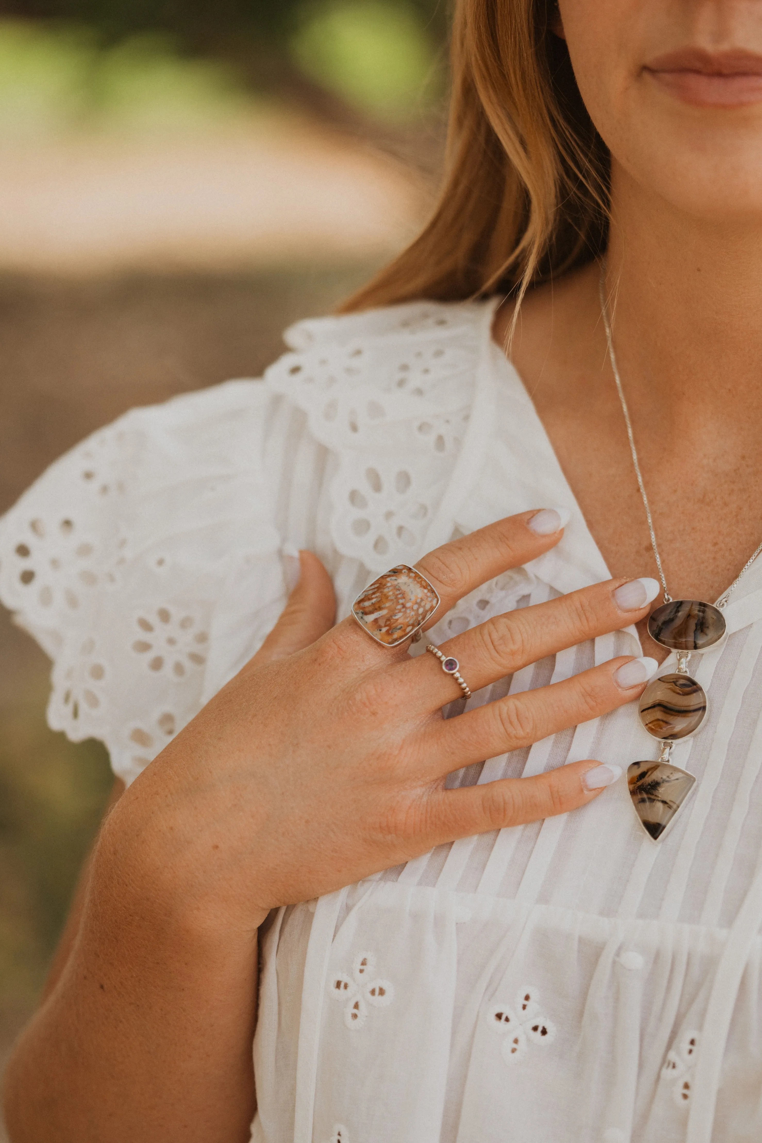 Pebble Ring | Deer Fawn Jasper sold by Goldie Lew product image thumbnail 2