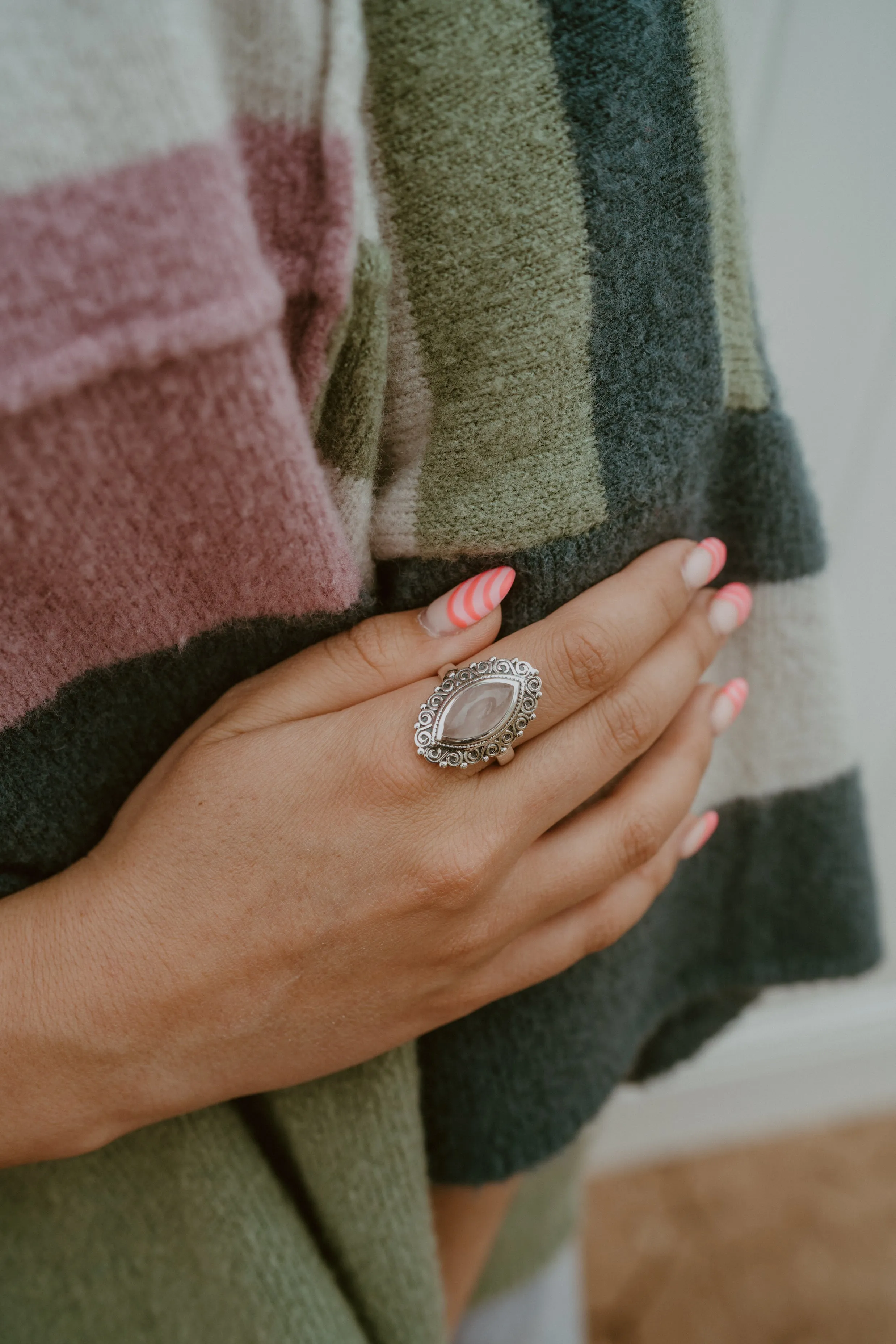 Chicago Ring | Rose Quartz sold by Goldie Lew product image thumbnail 3