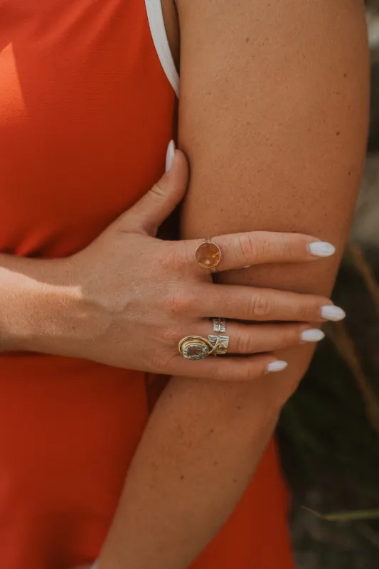 Luminara Ring | Green Amethyst sold by Goldie Lew