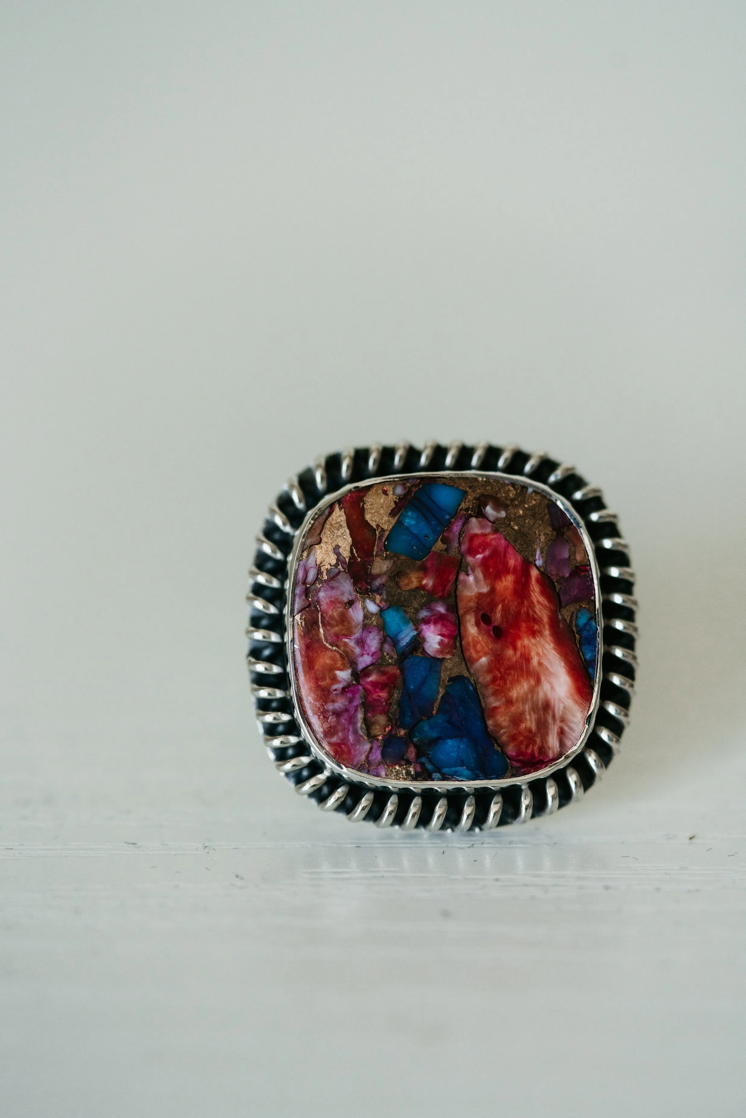 Santa Maria Ring | Pink Turquoise sold by Goldie Lew product image thumbnail 5