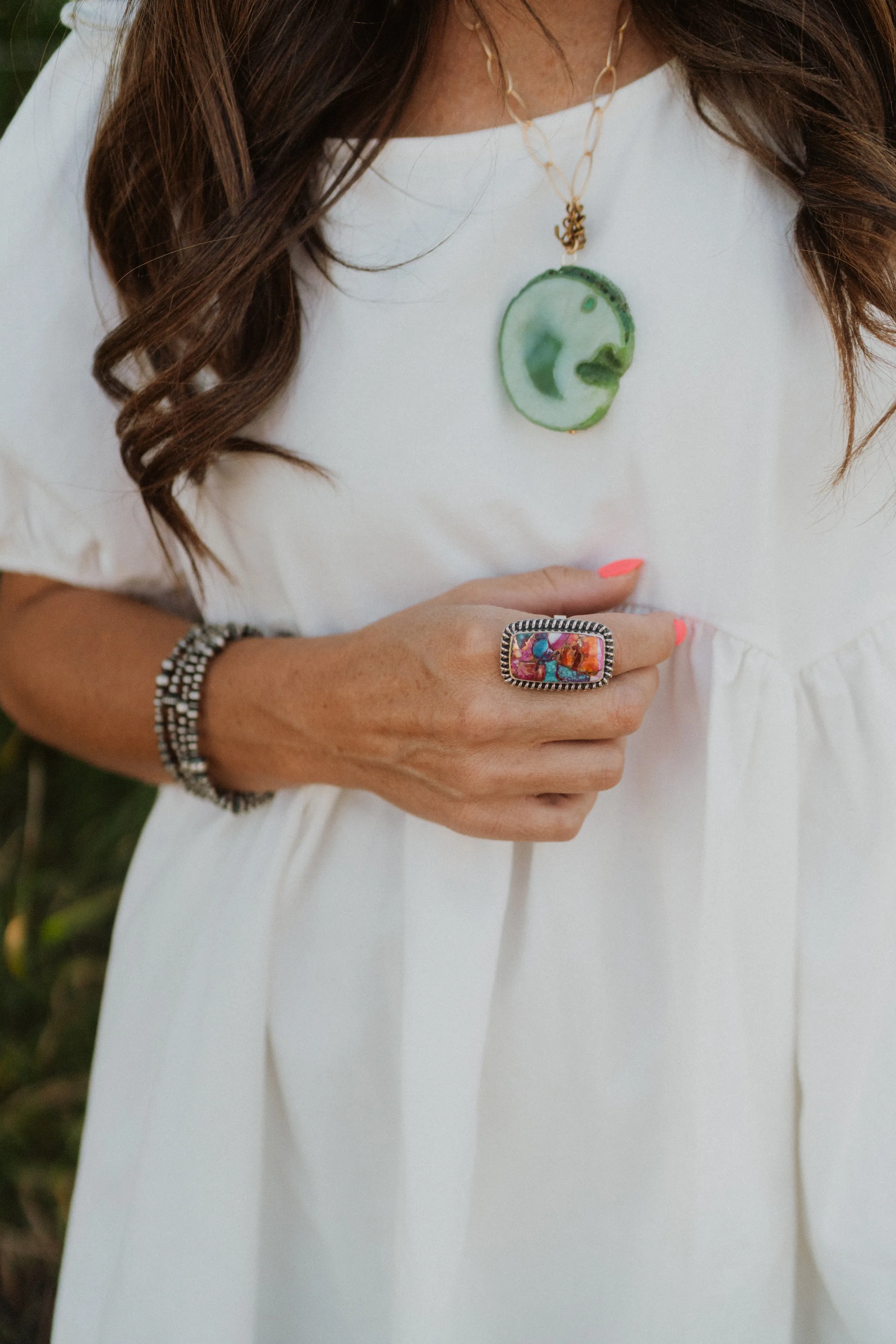 Santa Maria Ring | Pink Turquoise sold by Goldie Lew product image thumbnail 2