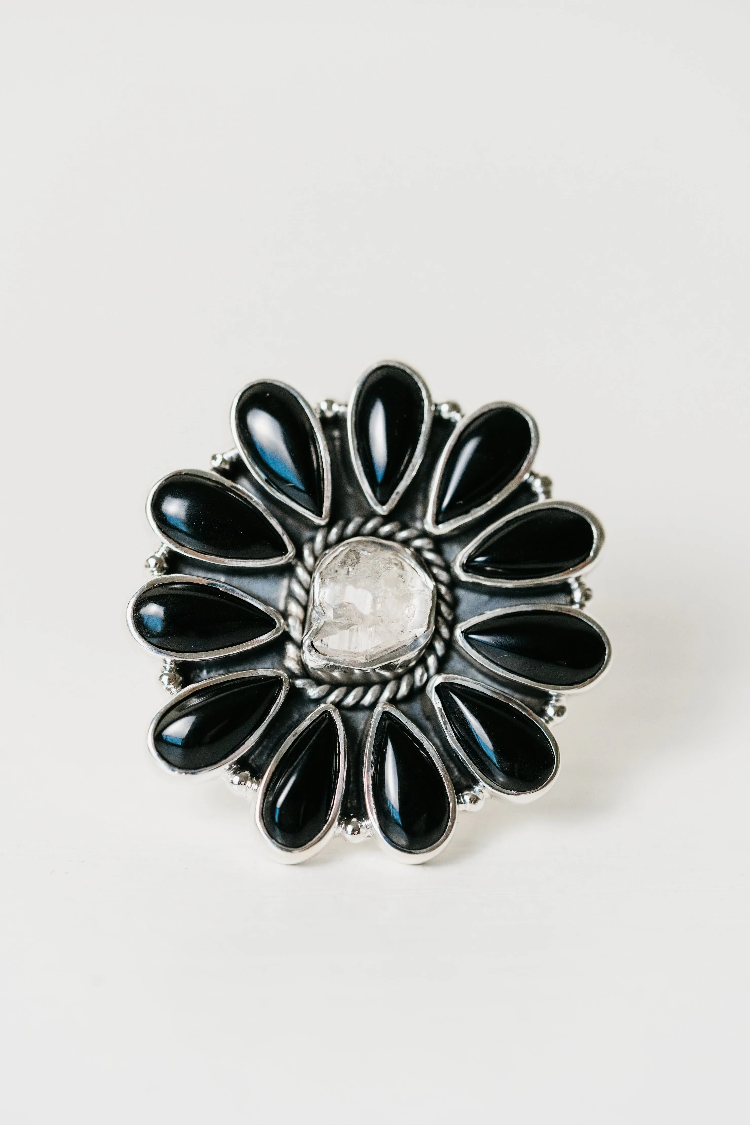 Matea Ring | Black Onyx + Rough Quartz sold by Goldie Lew product image thumbnail 2